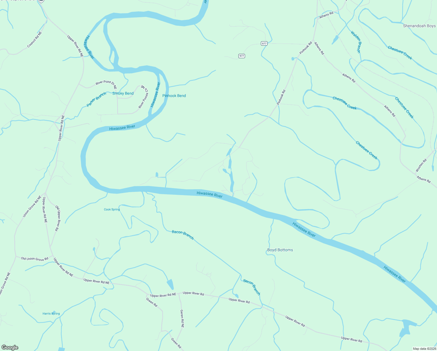 map of restaurants, bars, coffee shops, grocery stores, and more near 154 Moates Dr in Calhoun
