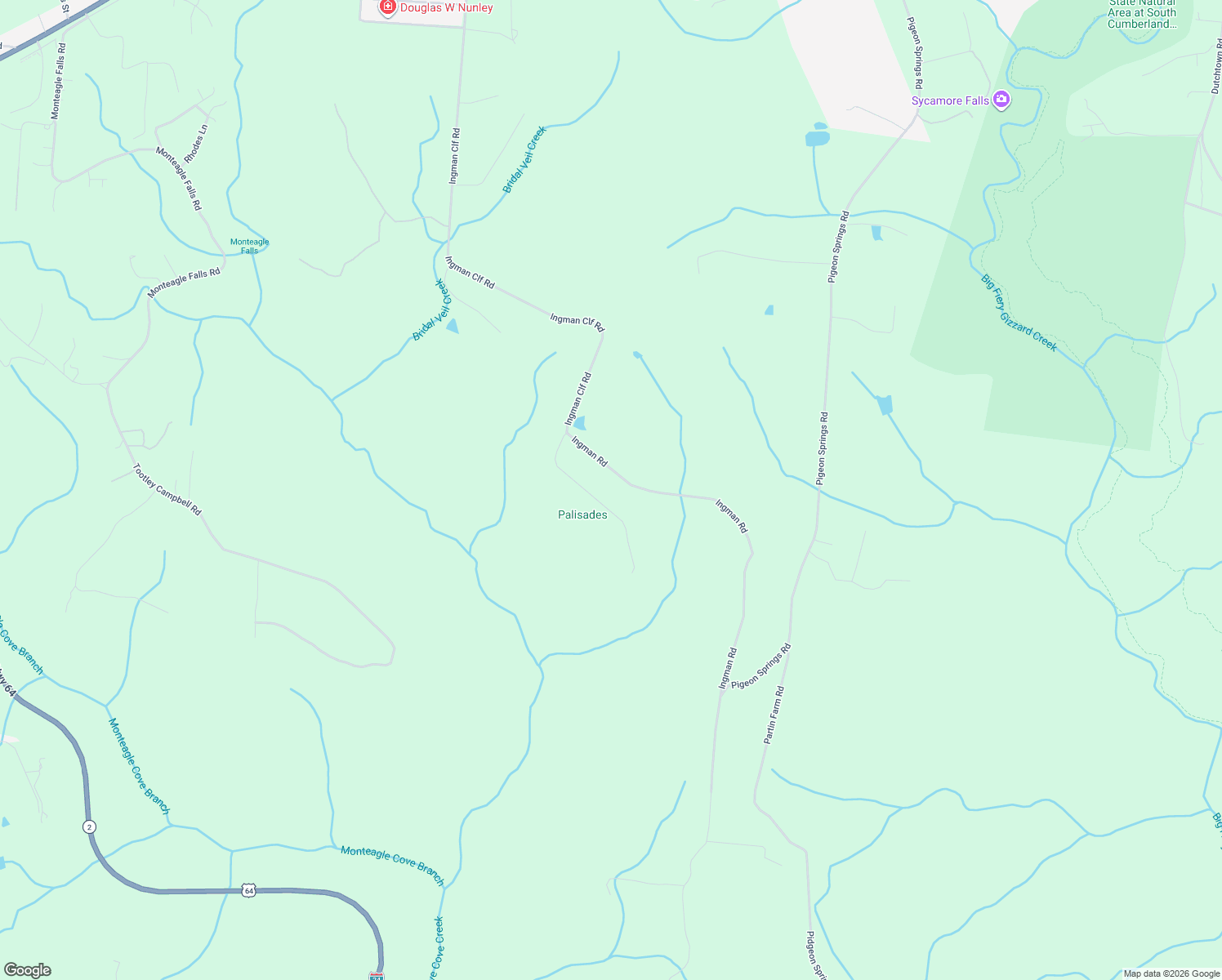 map of restaurants, bars, coffee shops, grocery stores, and more near 271 Ingman Cliff Rd in Tracy City