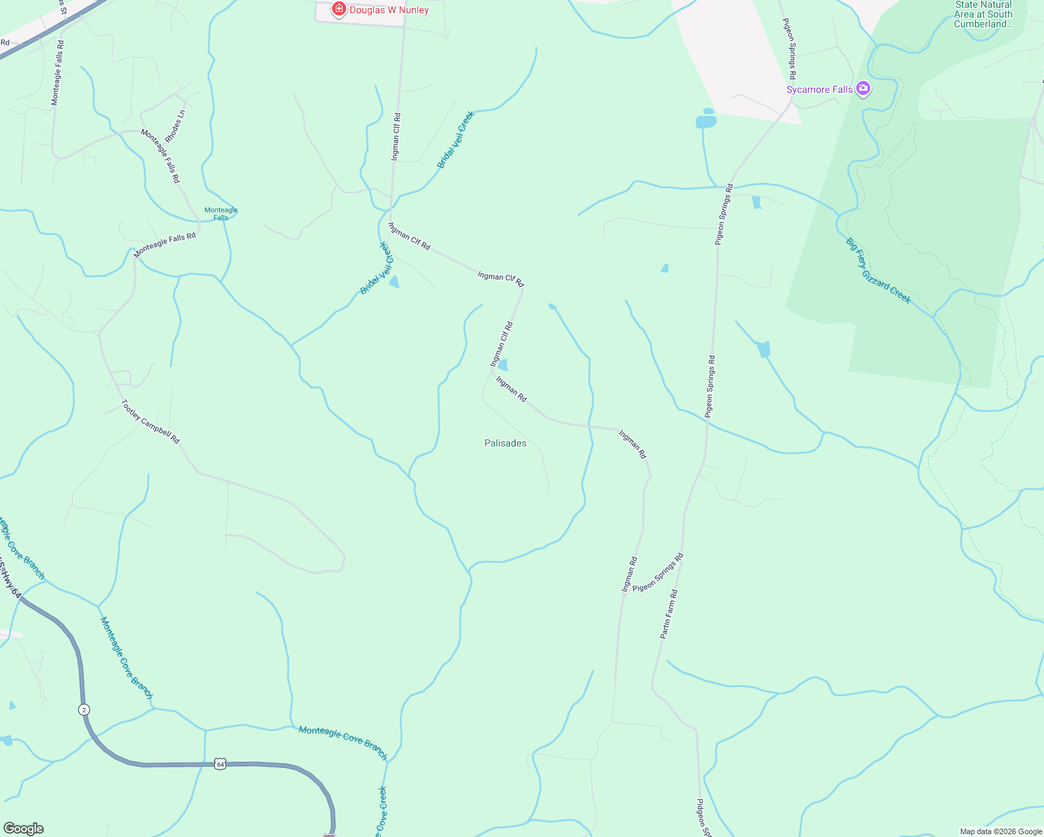 map of restaurants, bars, coffee shops, grocery stores, and more near 271 Ingman Cliff Rd in Tracy City