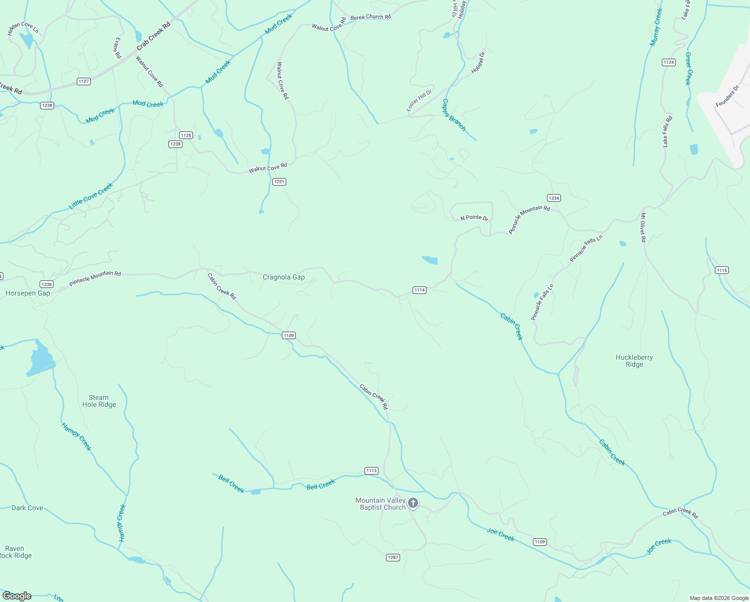 map of restaurants, bars, coffee shops, grocery stores, and more near 6165 Pinnacle Mountain Road in Zirconia