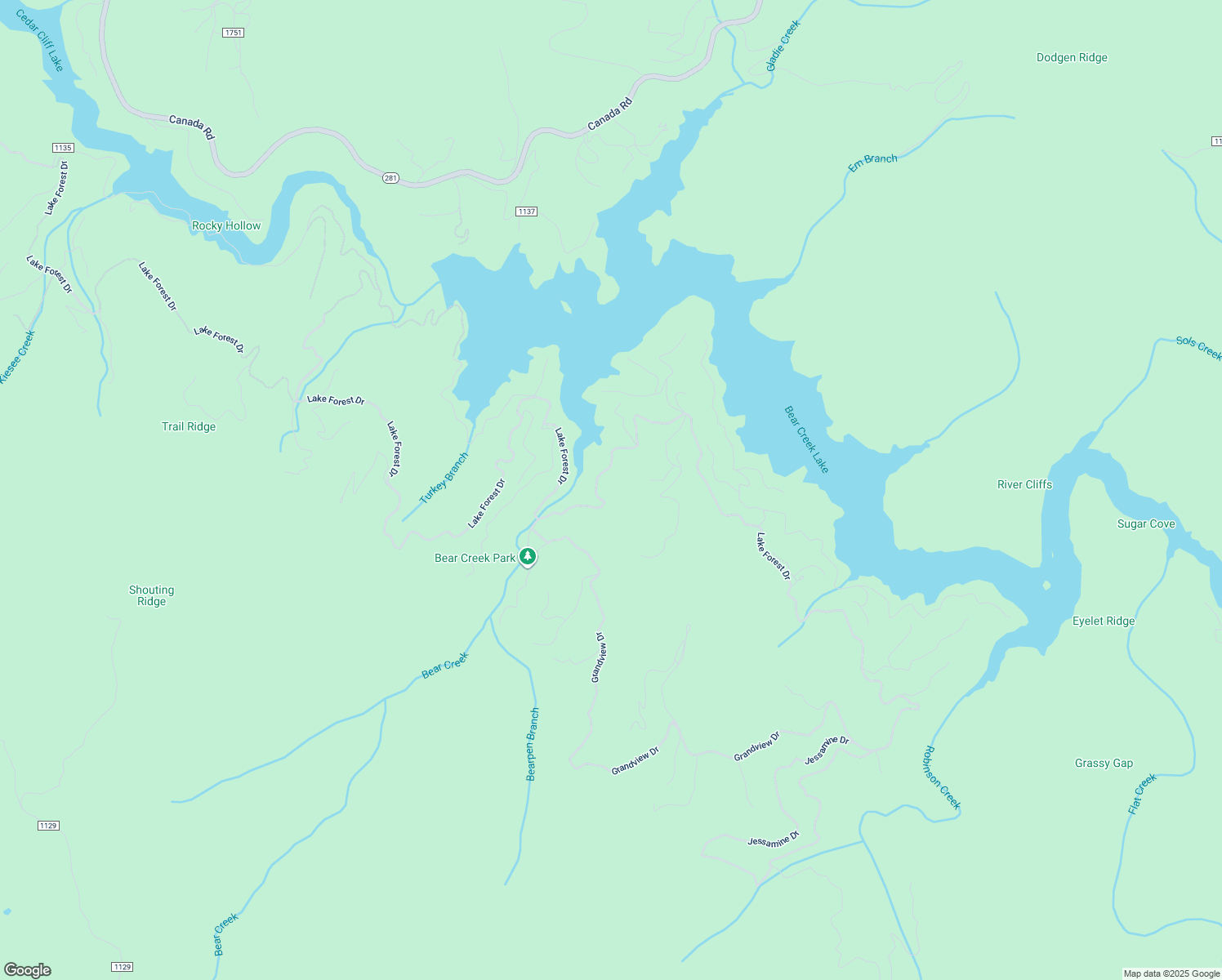 map of restaurants, bars, coffee shops, grocery stores, and more near 170 Bear Lake Road in Tuckasegee