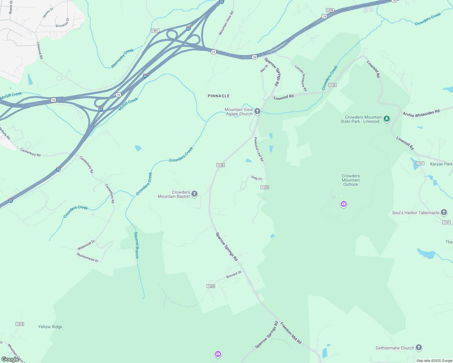 map of restaurants, bars, coffee shops, grocery stores, and more near 721 Sparrow Springs Road in Kings Mountain