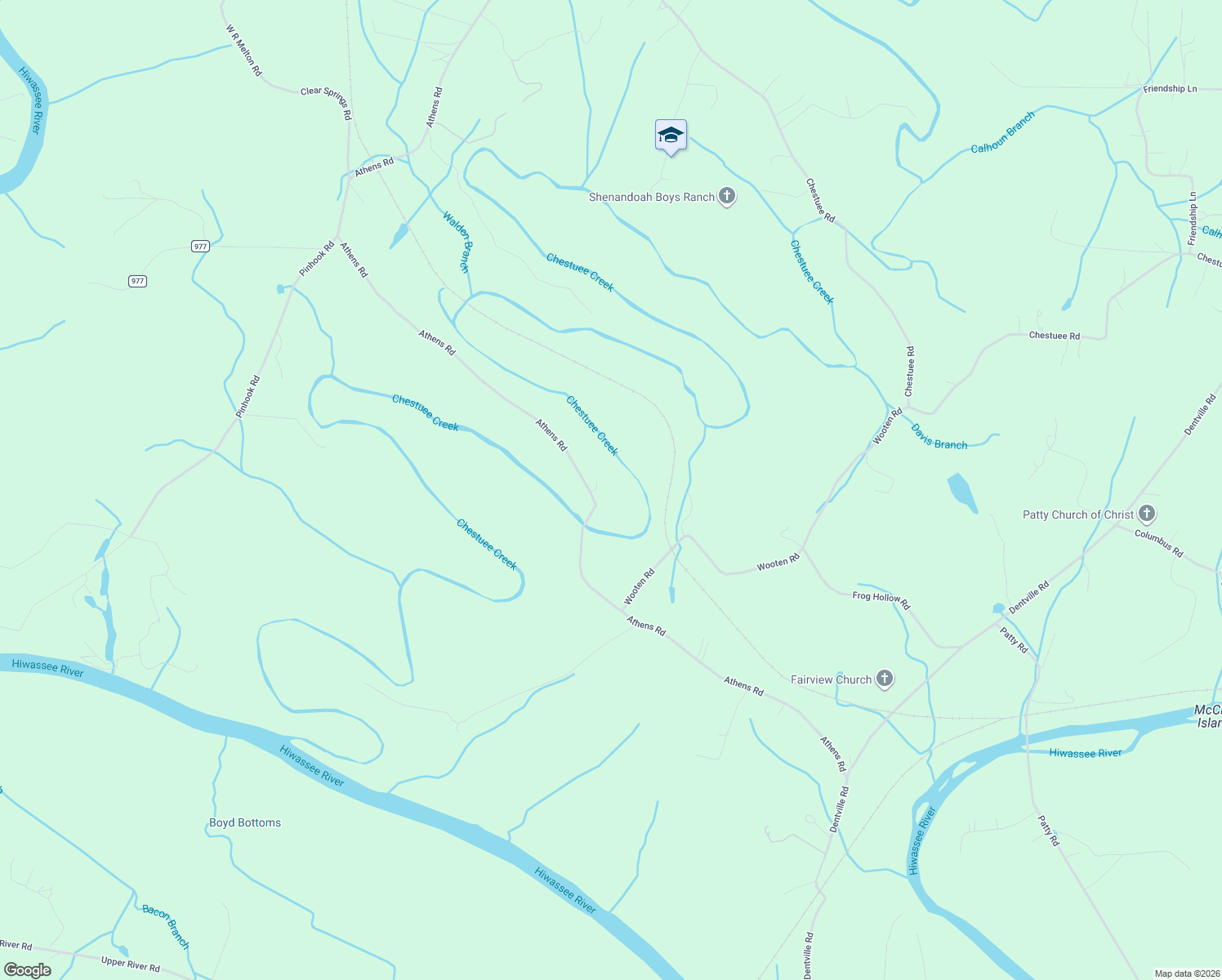 map of restaurants, bars, coffee shops, grocery stores, and more near 642 Athens Rd in Calhoun