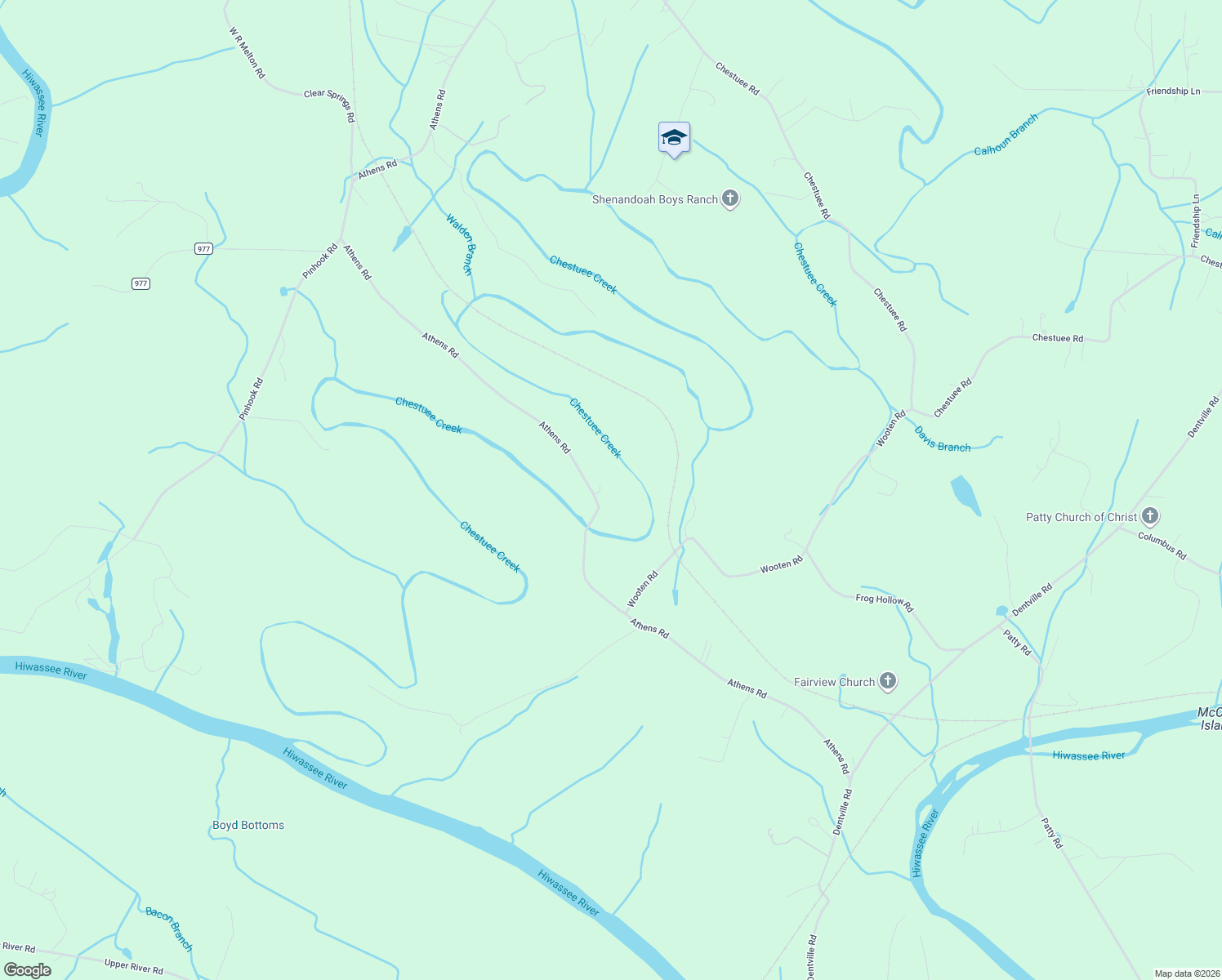 map of restaurants, bars, coffee shops, grocery stores, and more near 642 Athens Rd in Calhoun