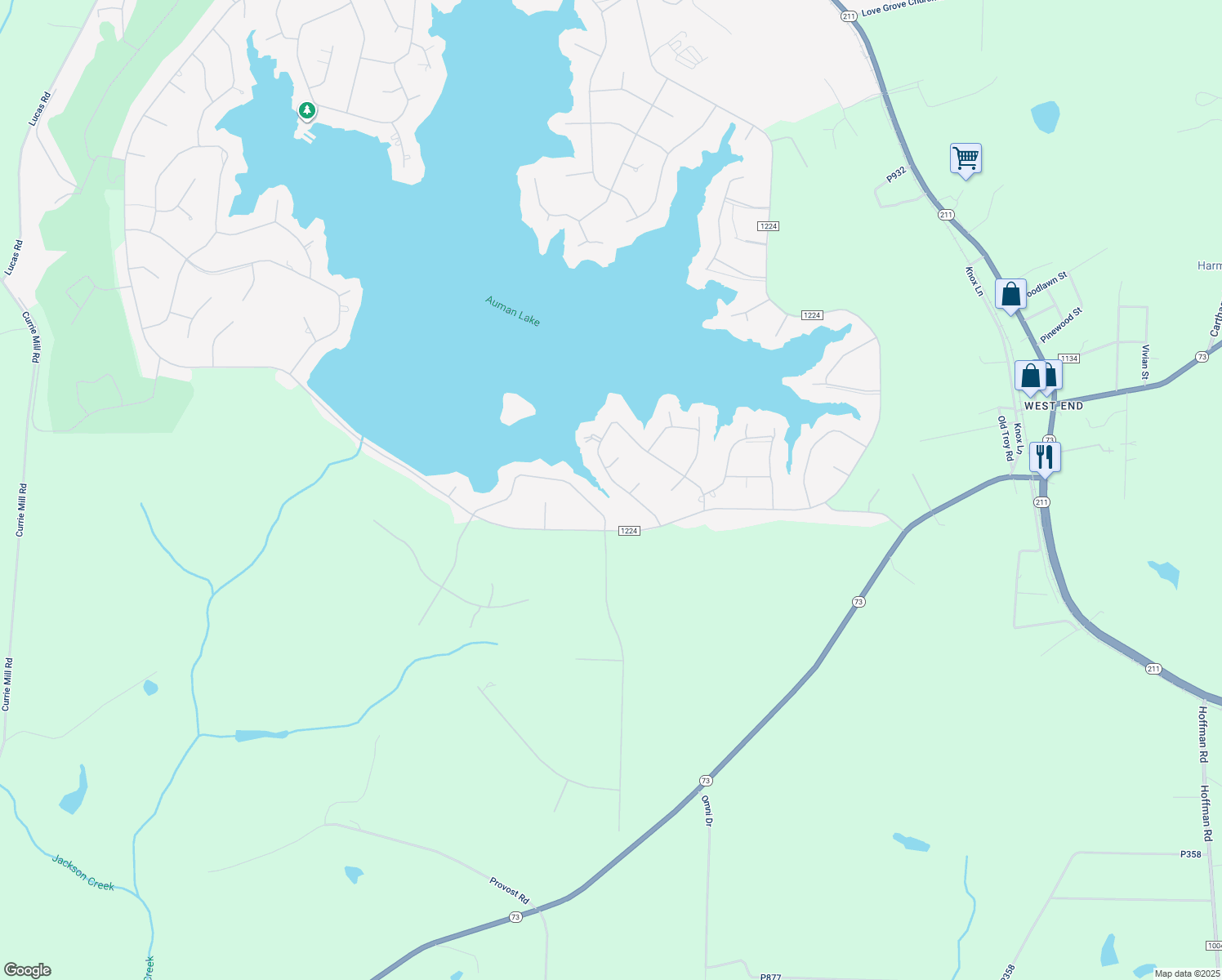 map of restaurants, bars, coffee shops, grocery stores, and more near 115 Baker Circle in West End