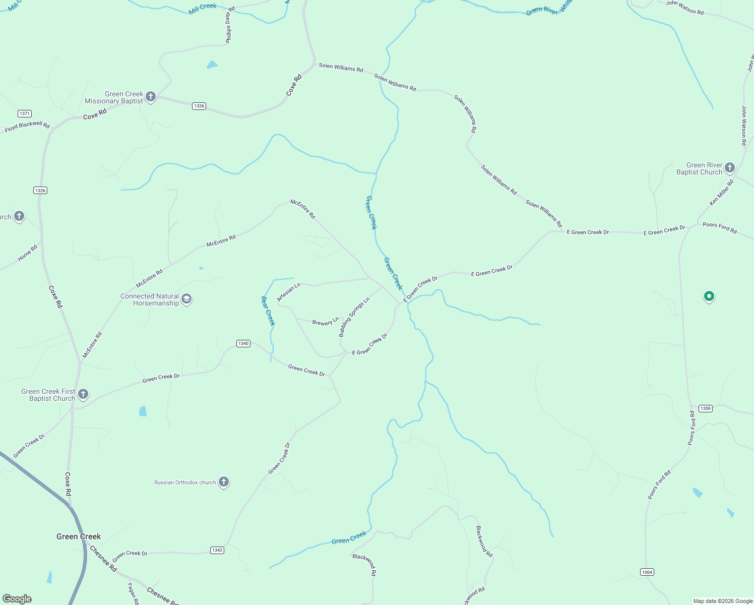 map of restaurants, bars, coffee shops, grocery stores, and more near 1982 McEntire Road in Tryon