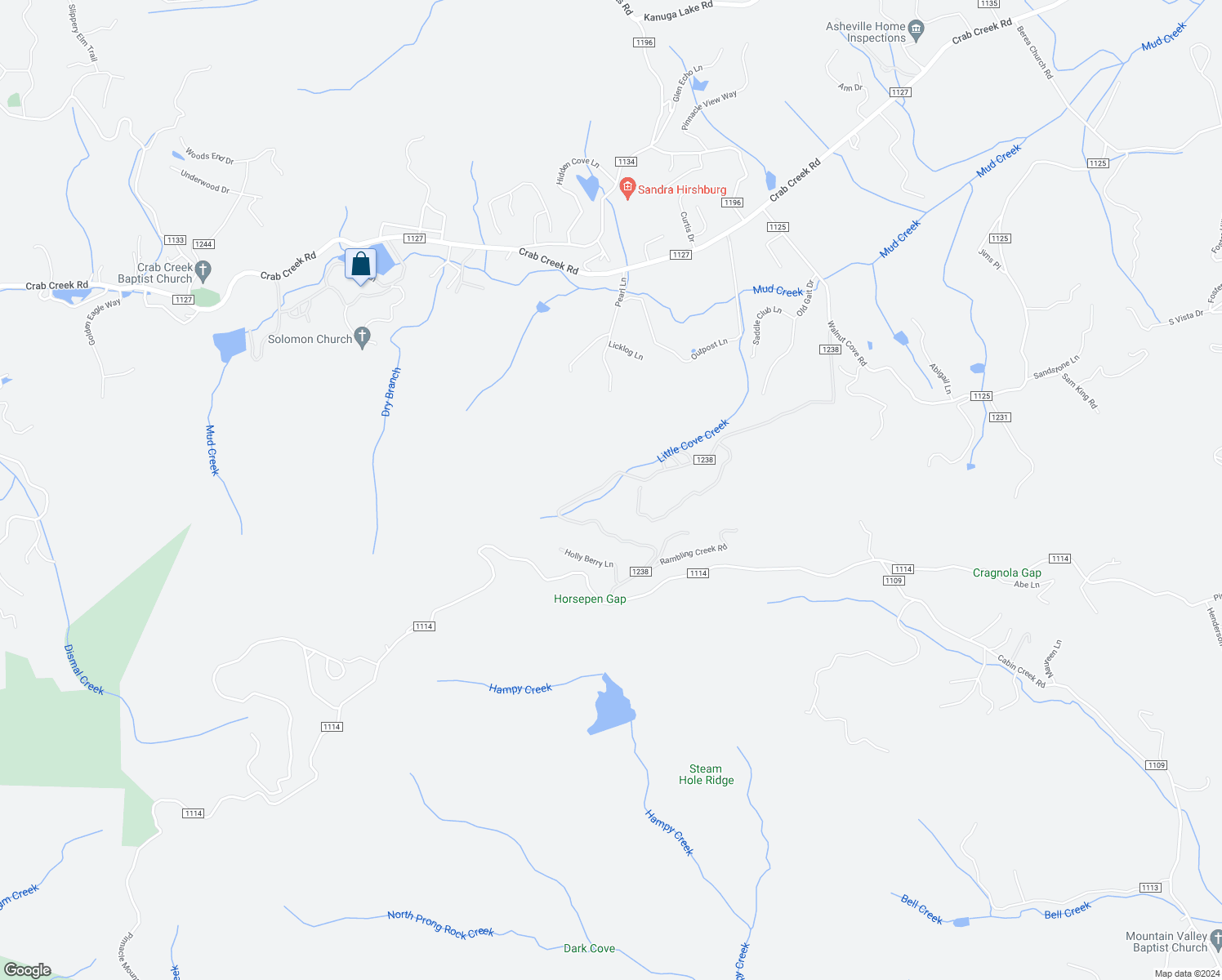 map of restaurants, bars, coffee shops, grocery stores, and more near 141 Bear Rock Road in Hendersonville