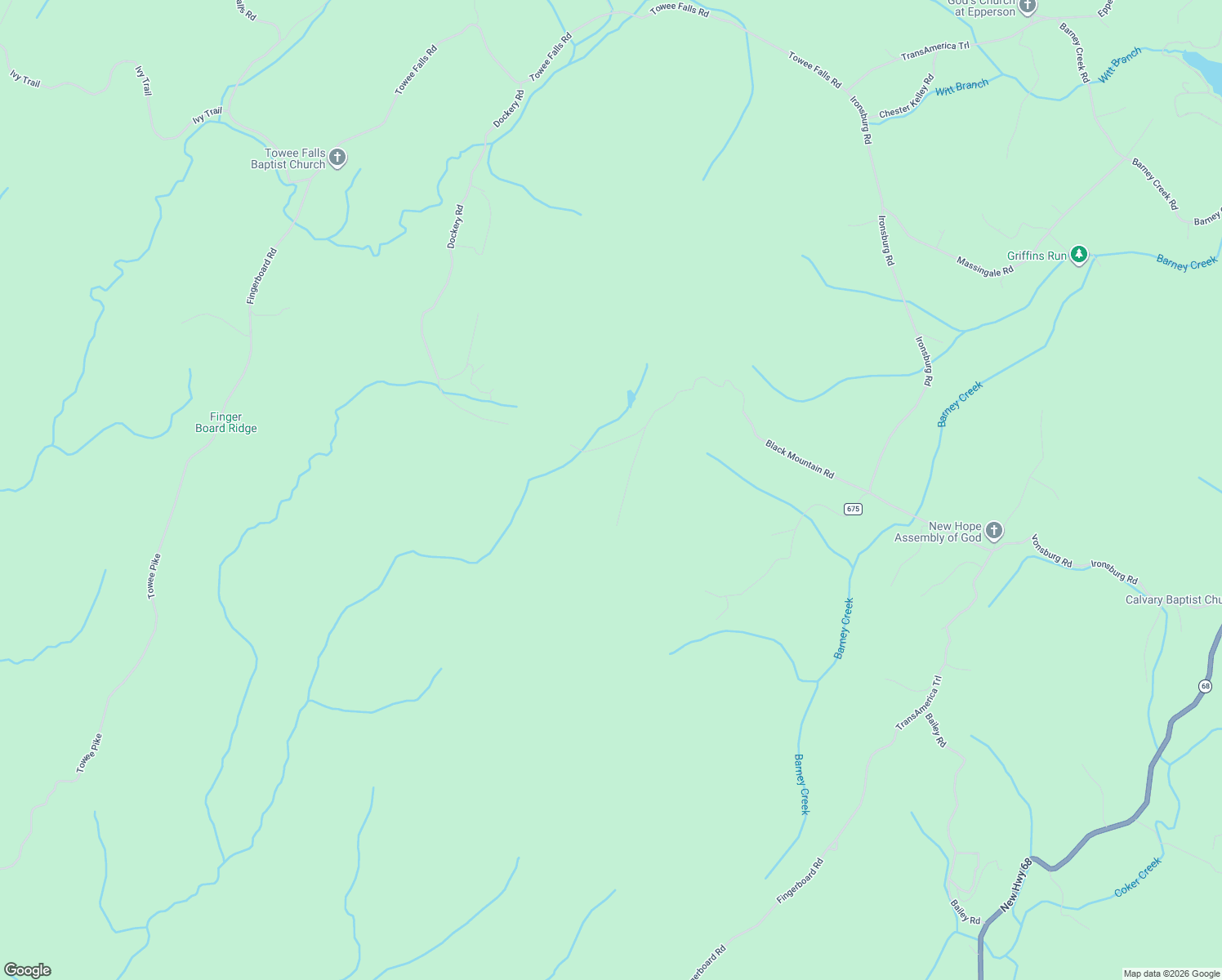 map of restaurants, bars, coffee shops, grocery stores, and more near 318 Black Mountain Road in Tellico Plains