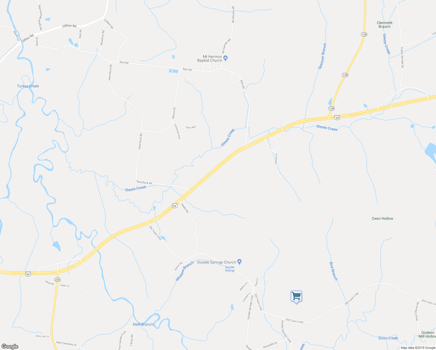 map of restaurants, bars, coffee shops, grocery stores, and more near 11610 U.S. 64 in Savannah