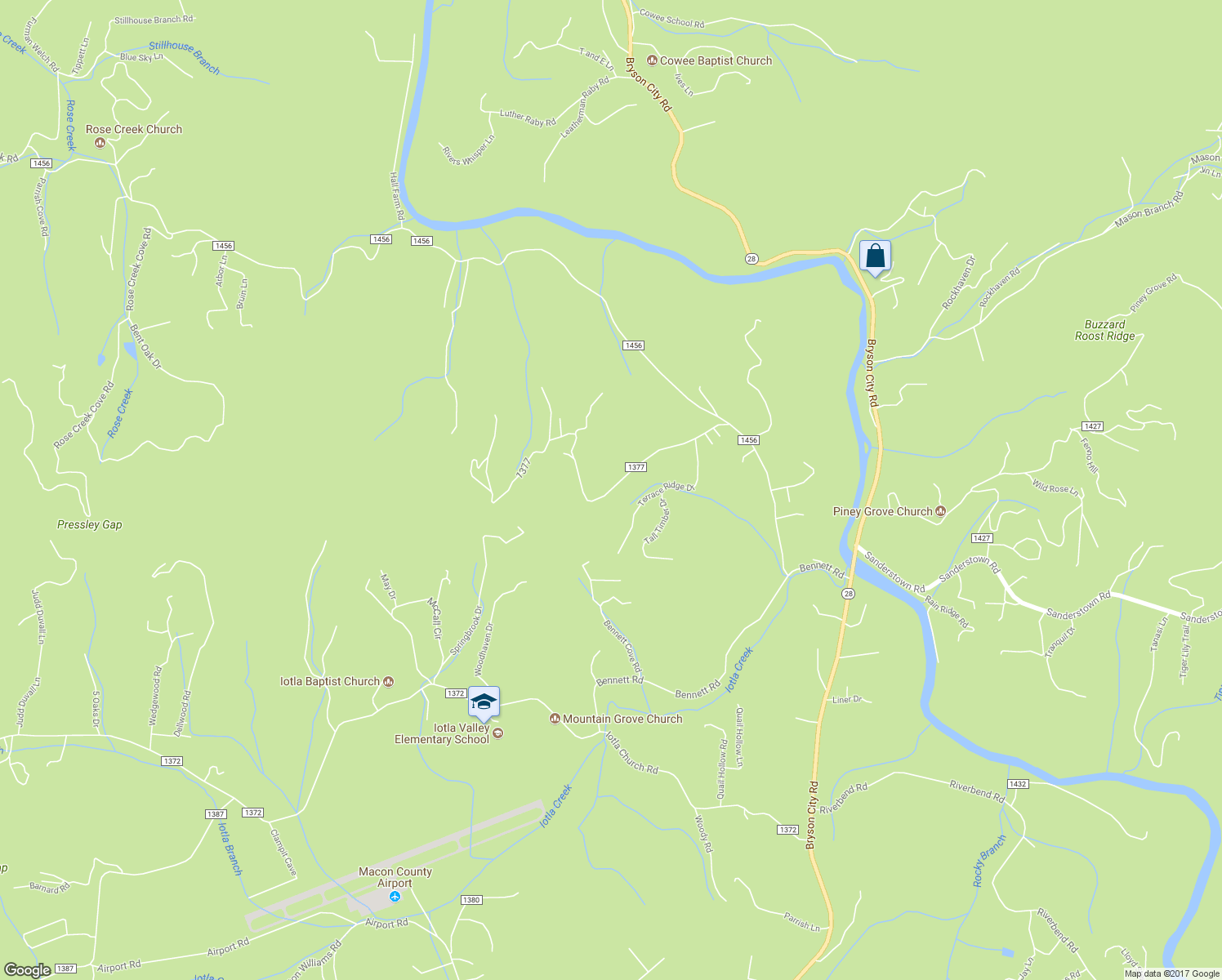 map of restaurants, bars, coffee shops, grocery stores, and more near Lyle Downs Road in Franklin