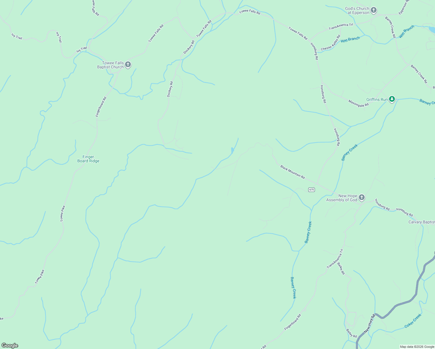 map of restaurants, bars, coffee shops, grocery stores, and more near 318 Black Mountain Road in Tellico Plains