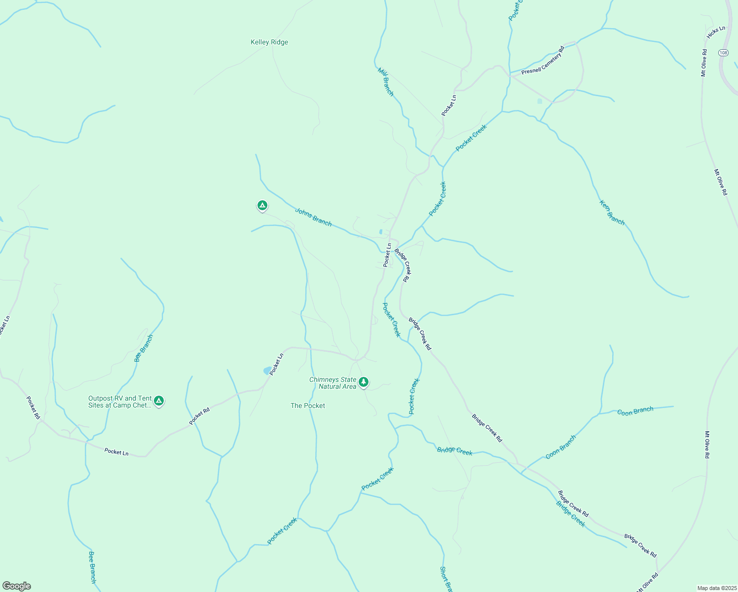 map of restaurants, bars, coffee shops, grocery stores, and more near 3592 Pocket Road in Whitwell