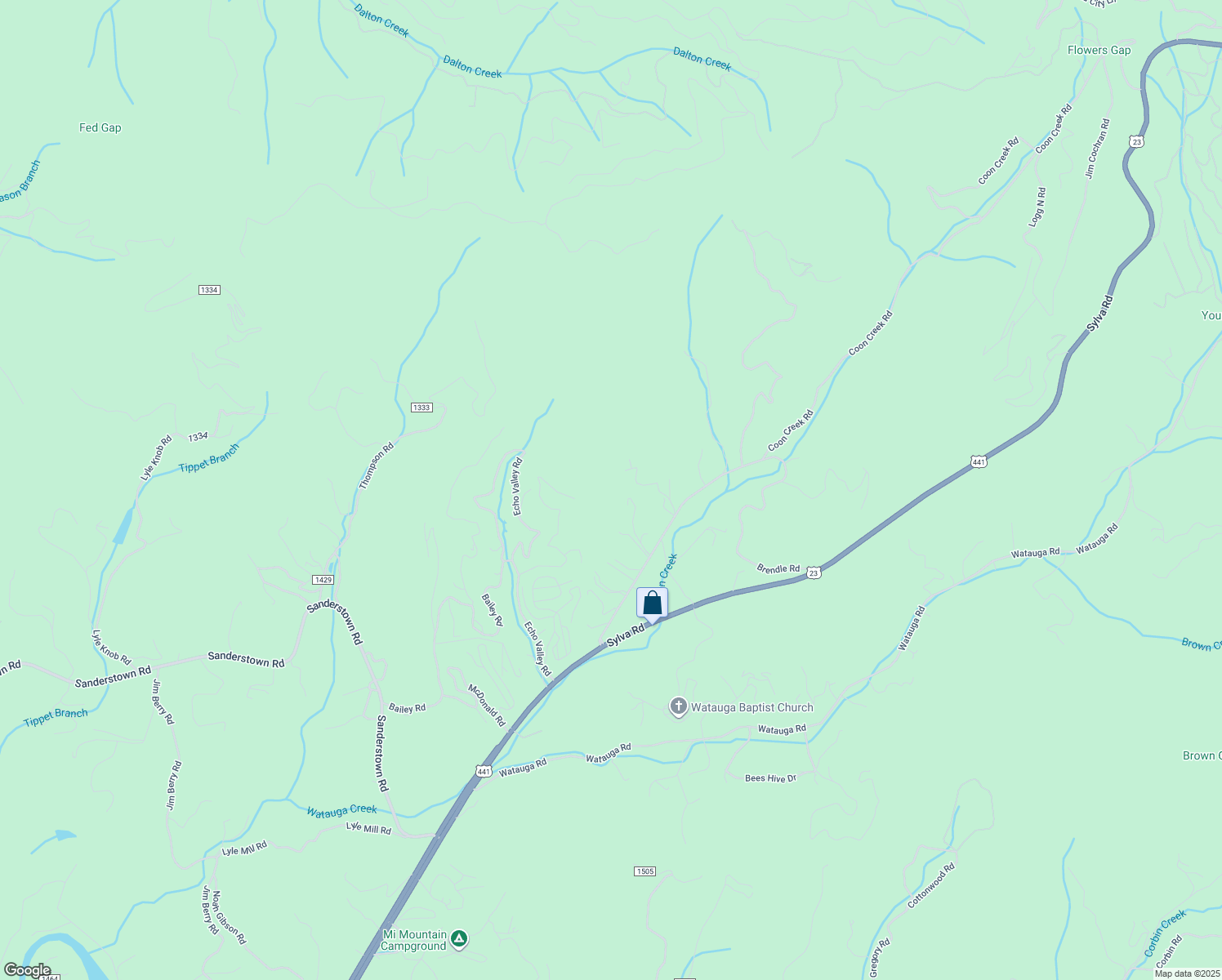 map of restaurants, bars, coffee shops, grocery stores, and more near 346 Brendle Road in Franklin