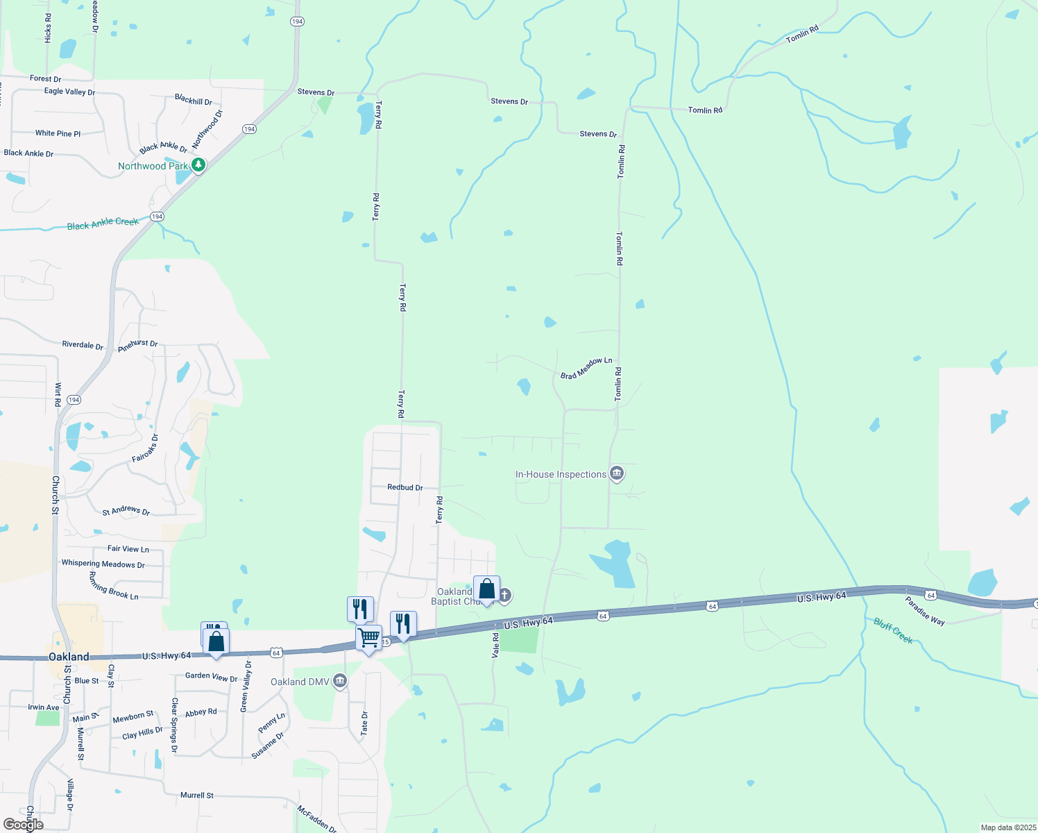 map of restaurants, bars, coffee shops, grocery stores, and more near 2890 Tomlin Rd in Somerville