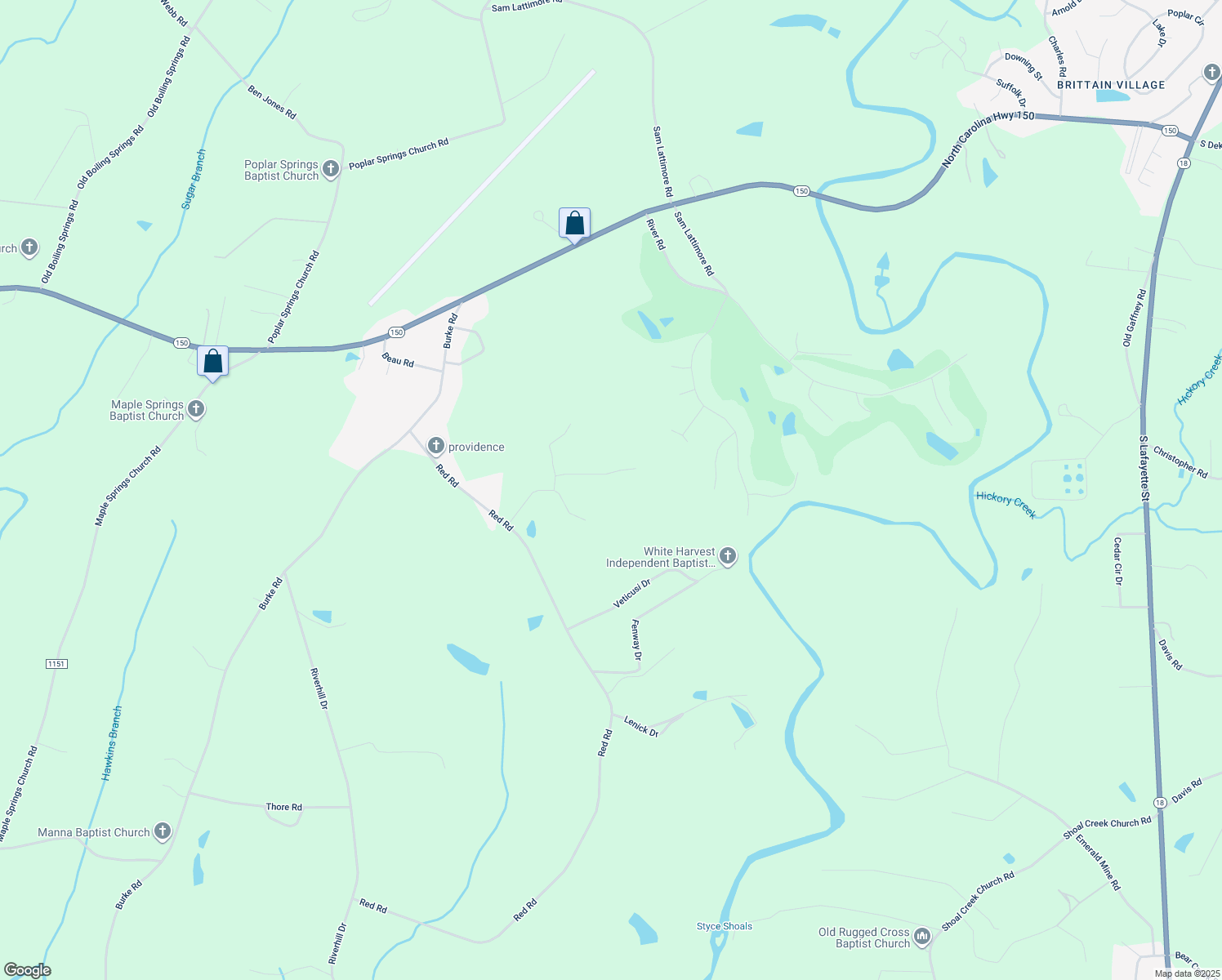 map of restaurants, bars, coffee shops, grocery stores, and more near 100-198 Winchester Drive in Shelby