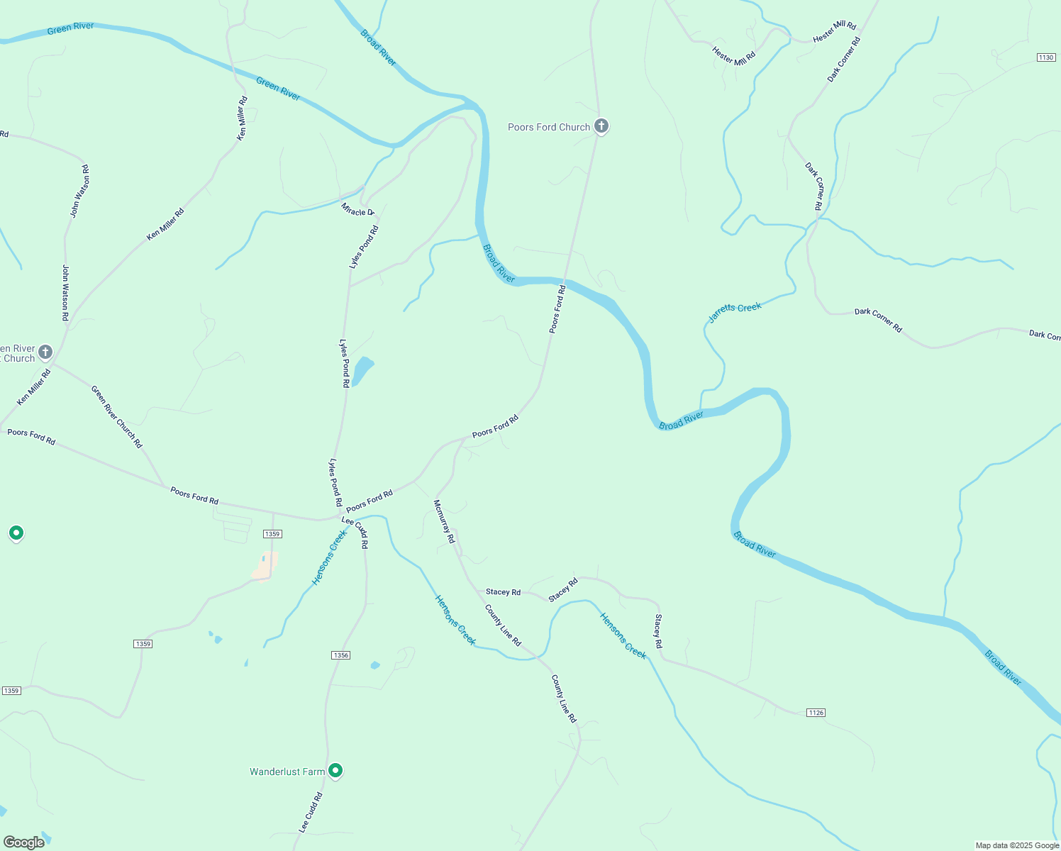 map of restaurants, bars, coffee shops, grocery stores, and more near 4378 Poors Food Sr in Rutherfordton