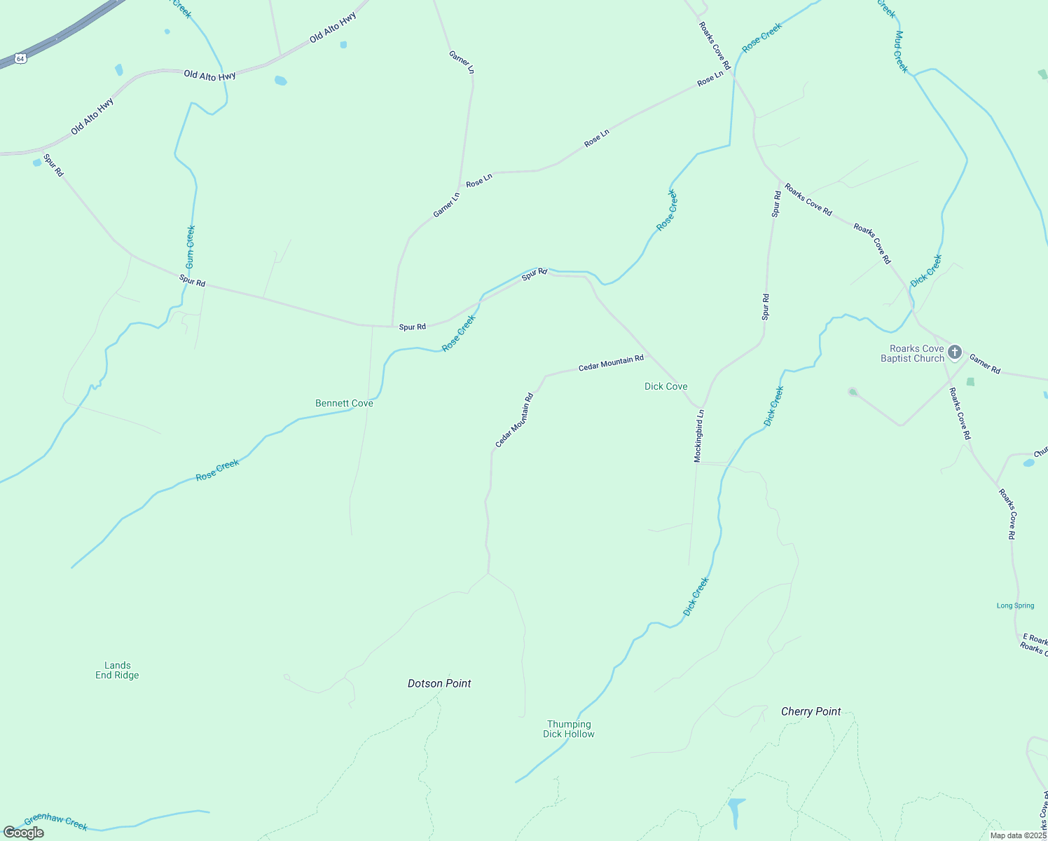 map of restaurants, bars, coffee shops, grocery stores, and more near Cedar Mountain Road in Decherd