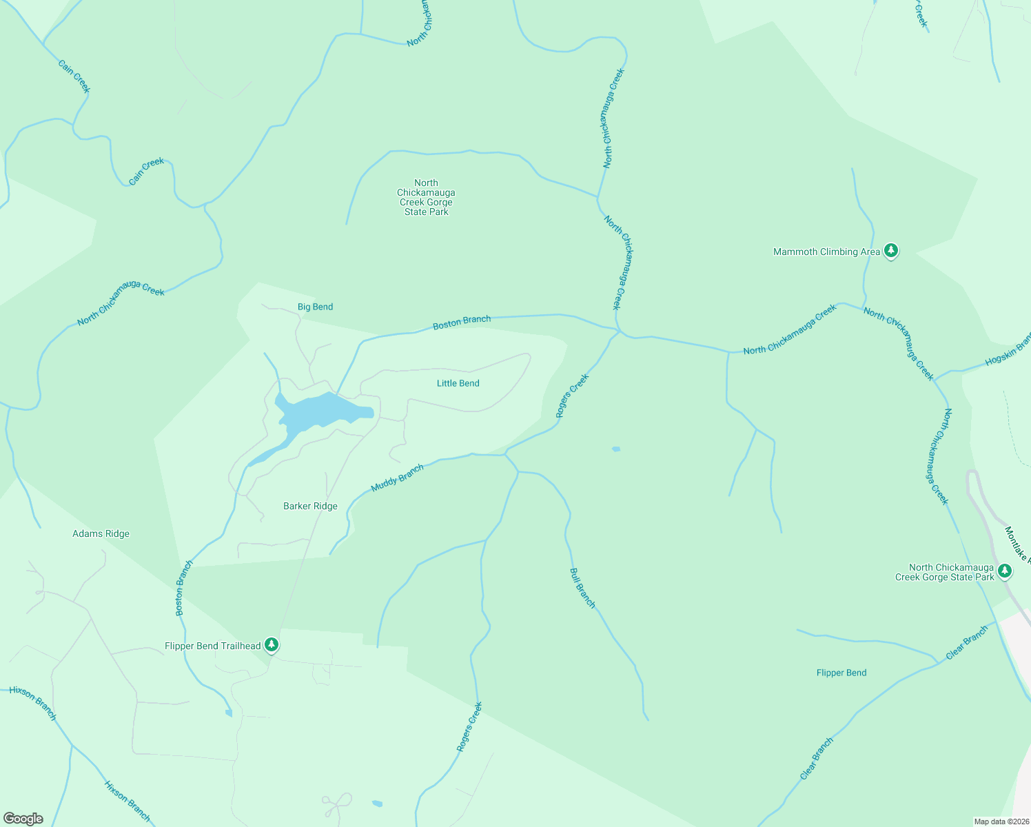 map of restaurants, bars, coffee shops, grocery stores, and more near 2272 Little Bend Road in Signal Mountain