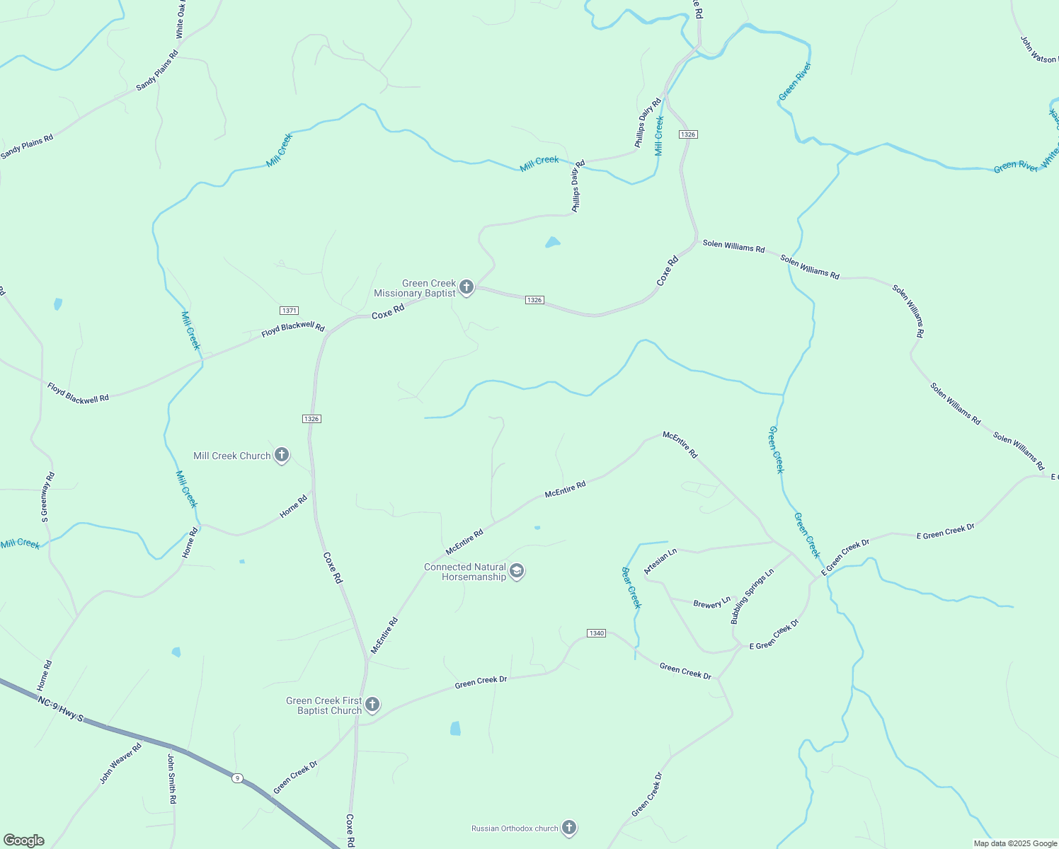 map of restaurants, bars, coffee shops, grocery stores, and more near 239 Aster Lane in Tryon