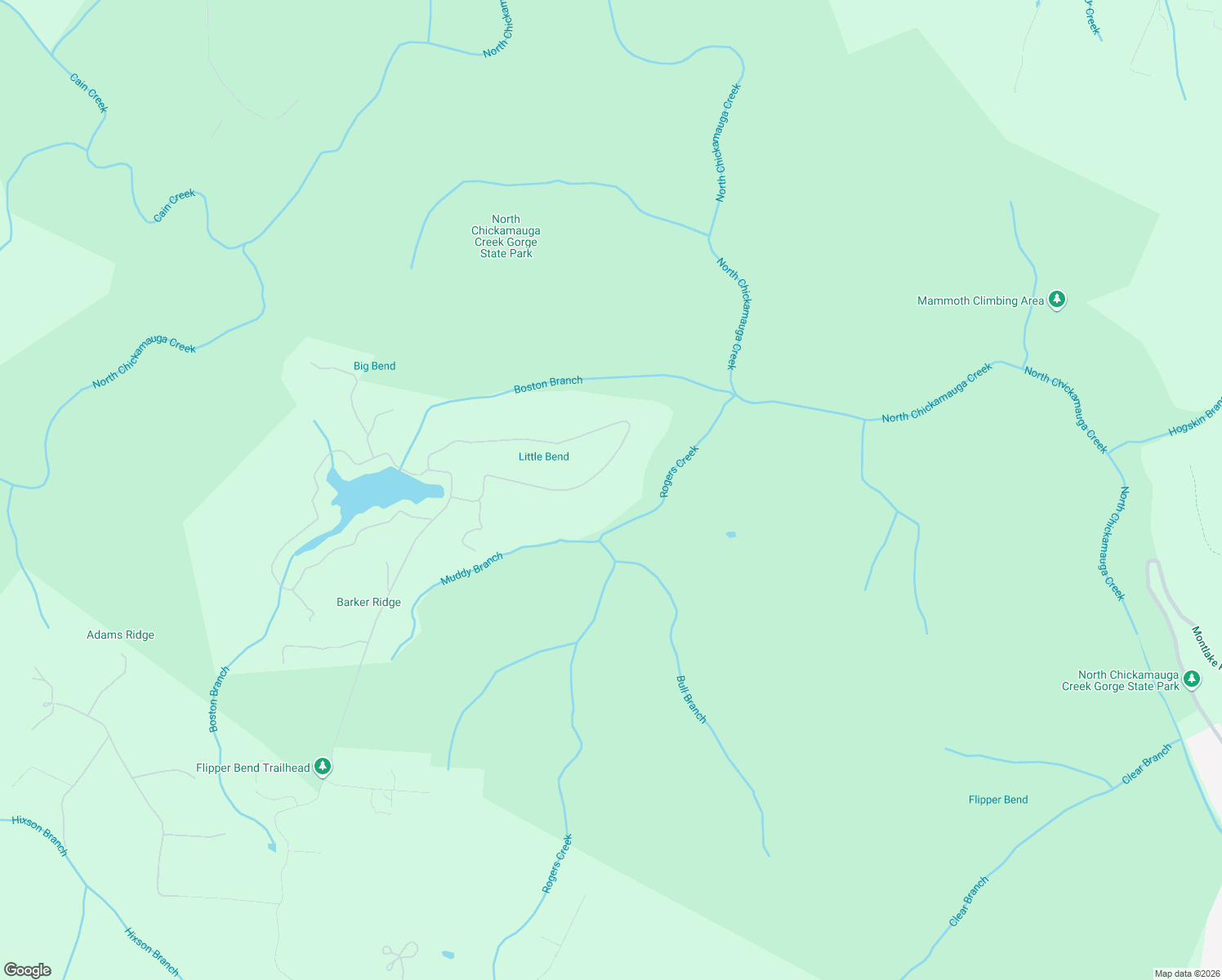 map of restaurants, bars, coffee shops, grocery stores, and more near 2272 Little Bend Road in Signal Mountain