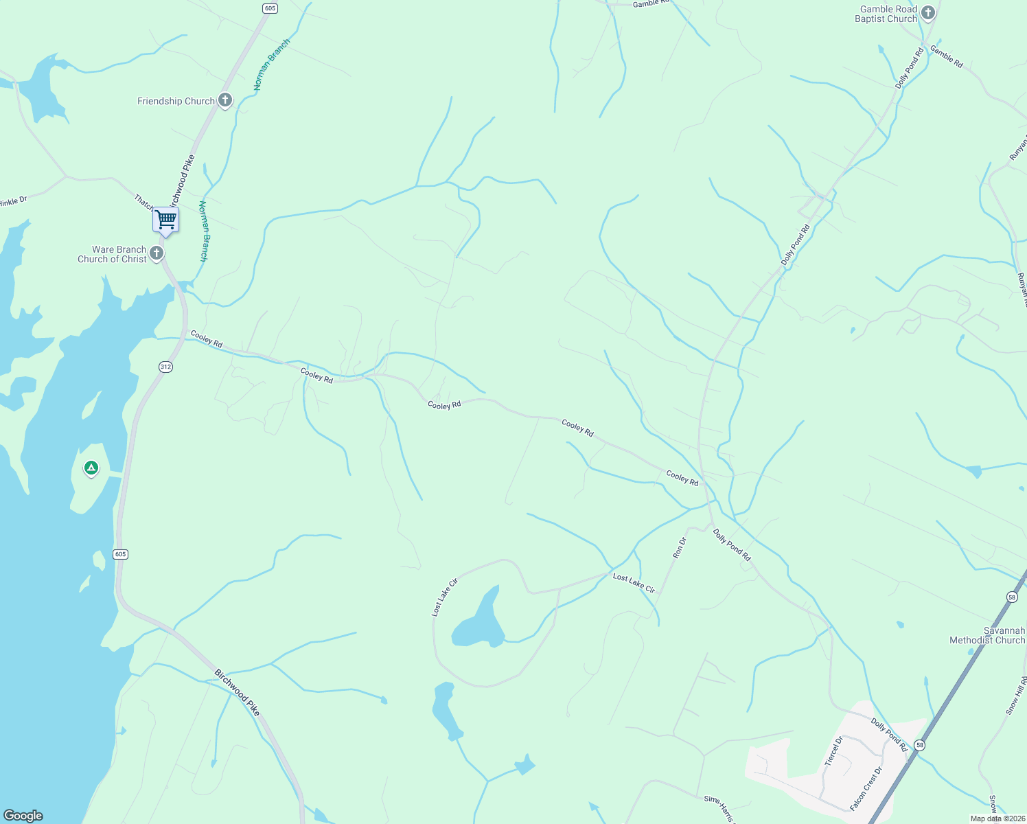 map of restaurants, bars, coffee shops, grocery stores, and more near 6200 Cooley Road in Ooltewah
