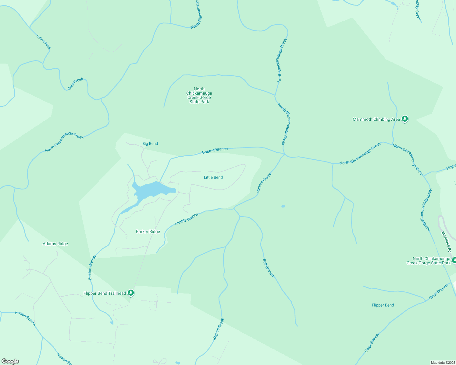map of restaurants, bars, coffee shops, grocery stores, and more near 2265 Little Bend Road in Signal Mountain