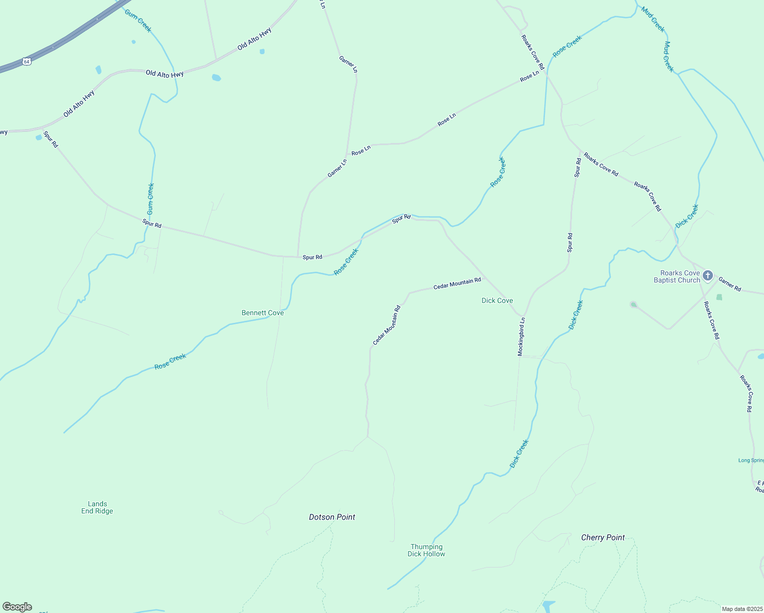 map of restaurants, bars, coffee shops, grocery stores, and more near Cedar Mountain Road in Decherd