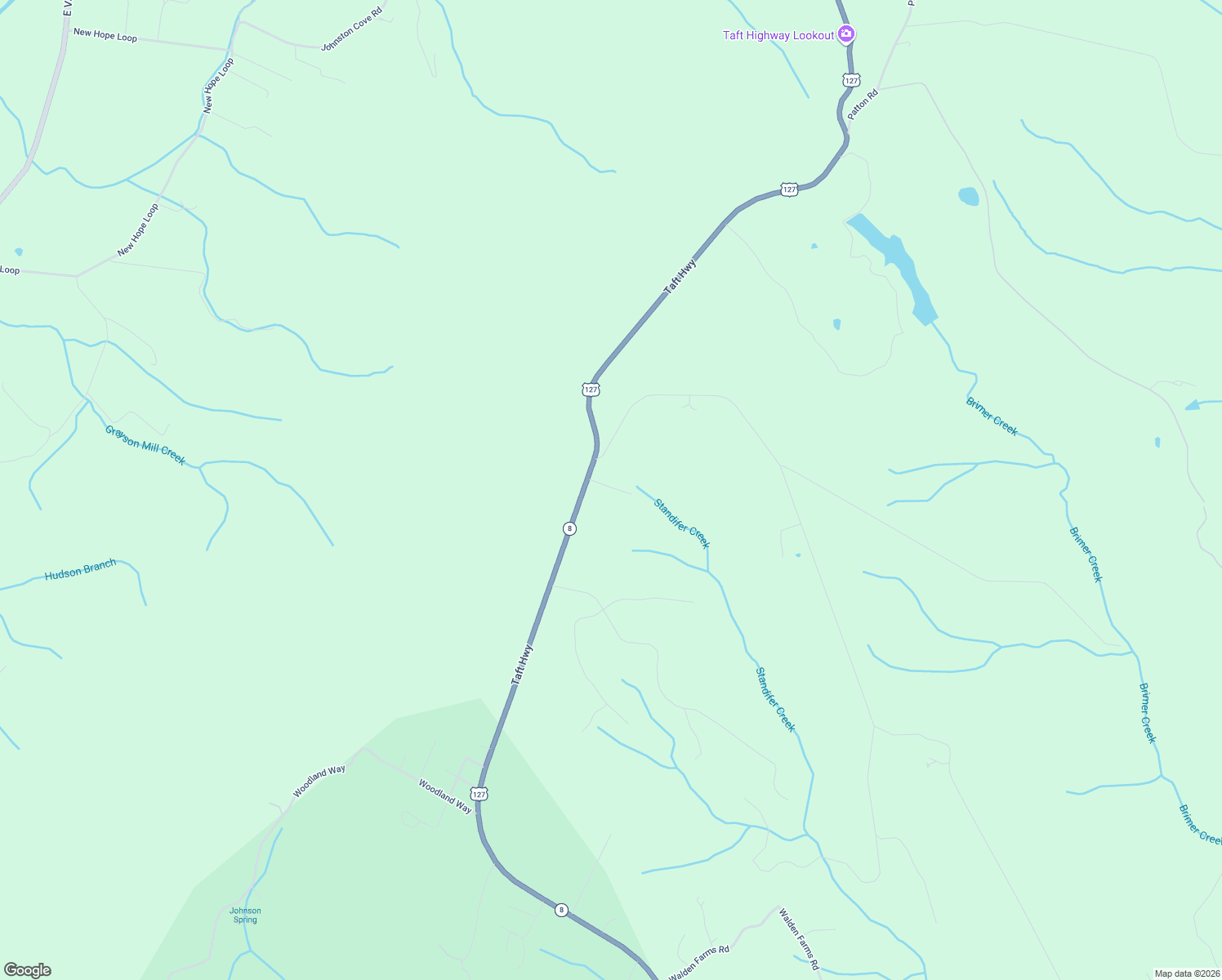 map of restaurants, bars, coffee shops, grocery stores, and more near 5734 U.S. 127 in Signal Mountain