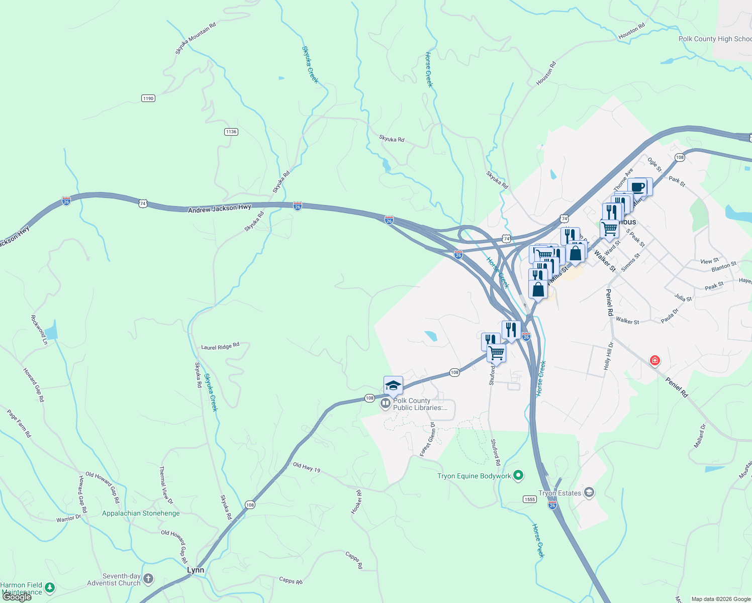 map of restaurants, bars, coffee shops, grocery stores, and more near 848 Holland Drive in Columbus
