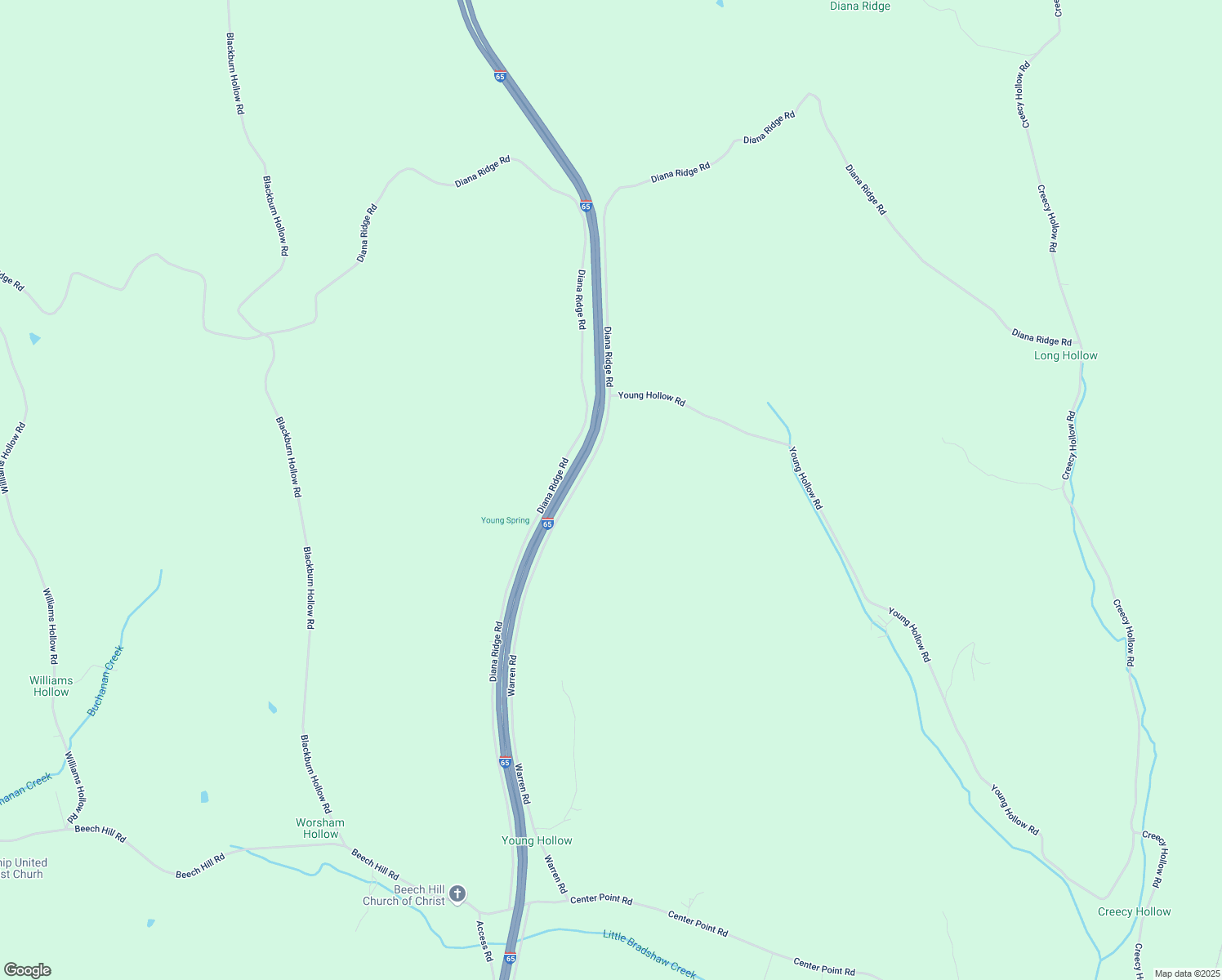 map of restaurants, bars, coffee shops, grocery stores, and more near Warren Road in Pulaski