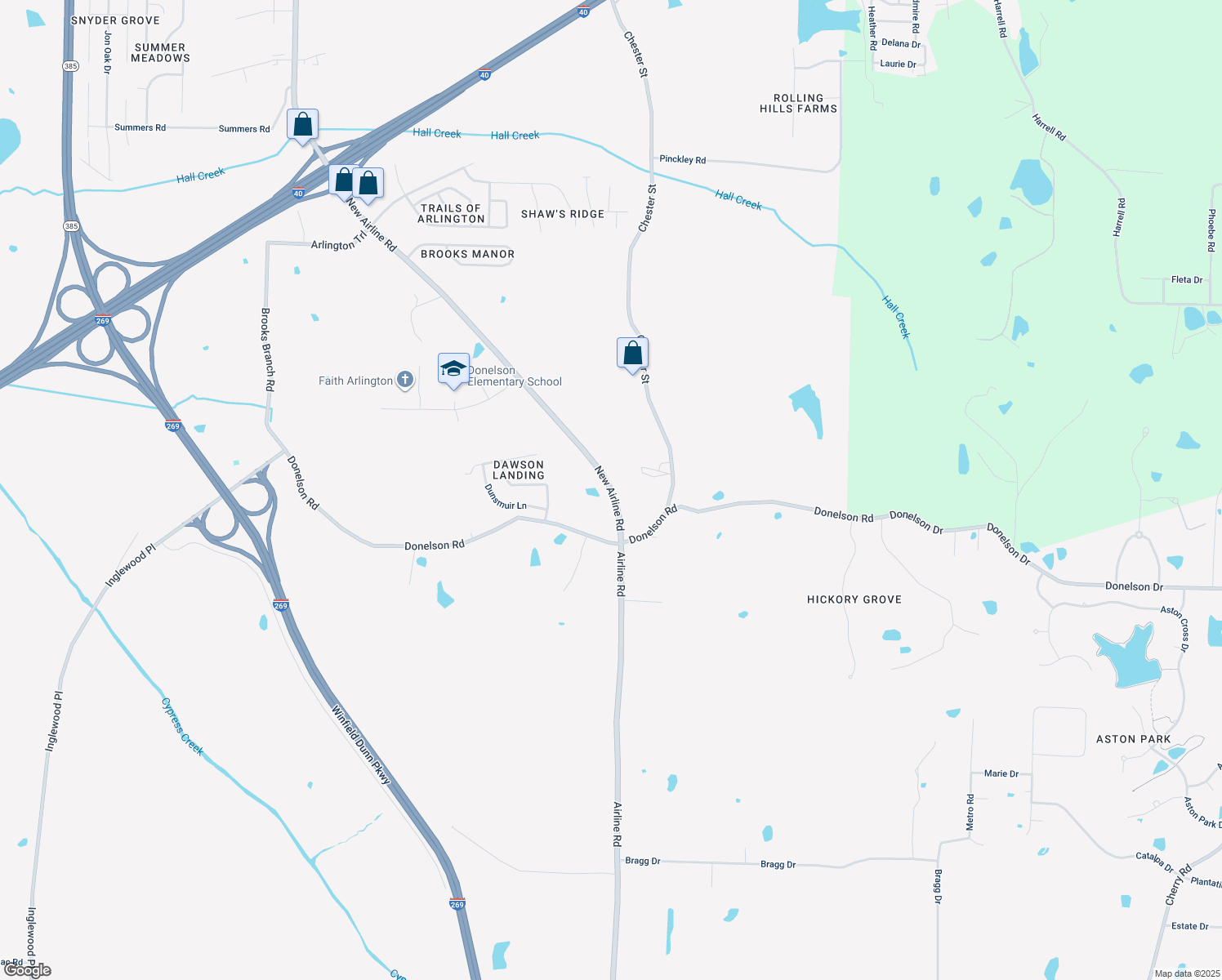 map of restaurants, bars, coffee shops, grocery stores, and more near 4500 Airline Road in Arlington