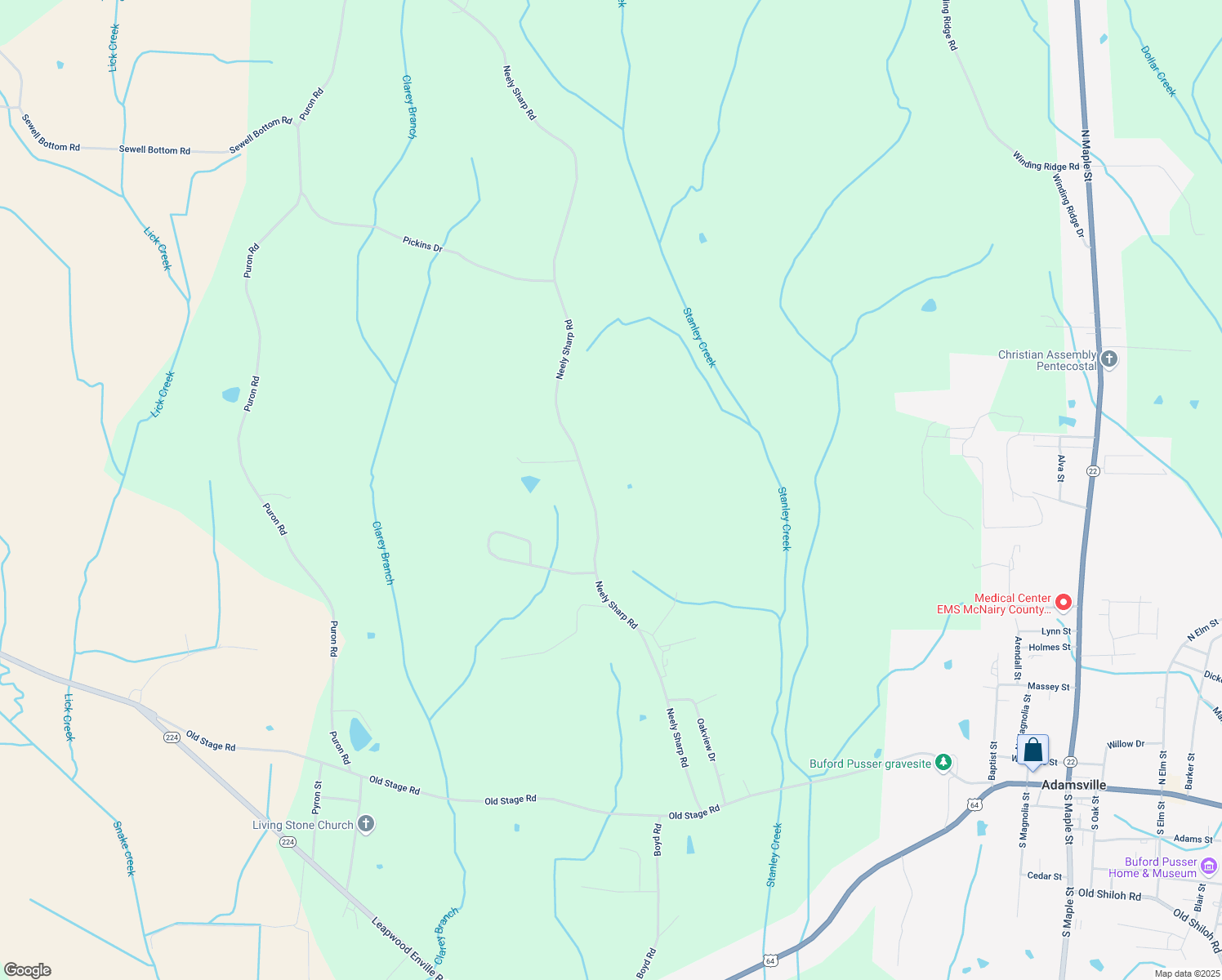 map of restaurants, bars, coffee shops, grocery stores, and more near 1029 Neely Sharp Rd in Adamsville