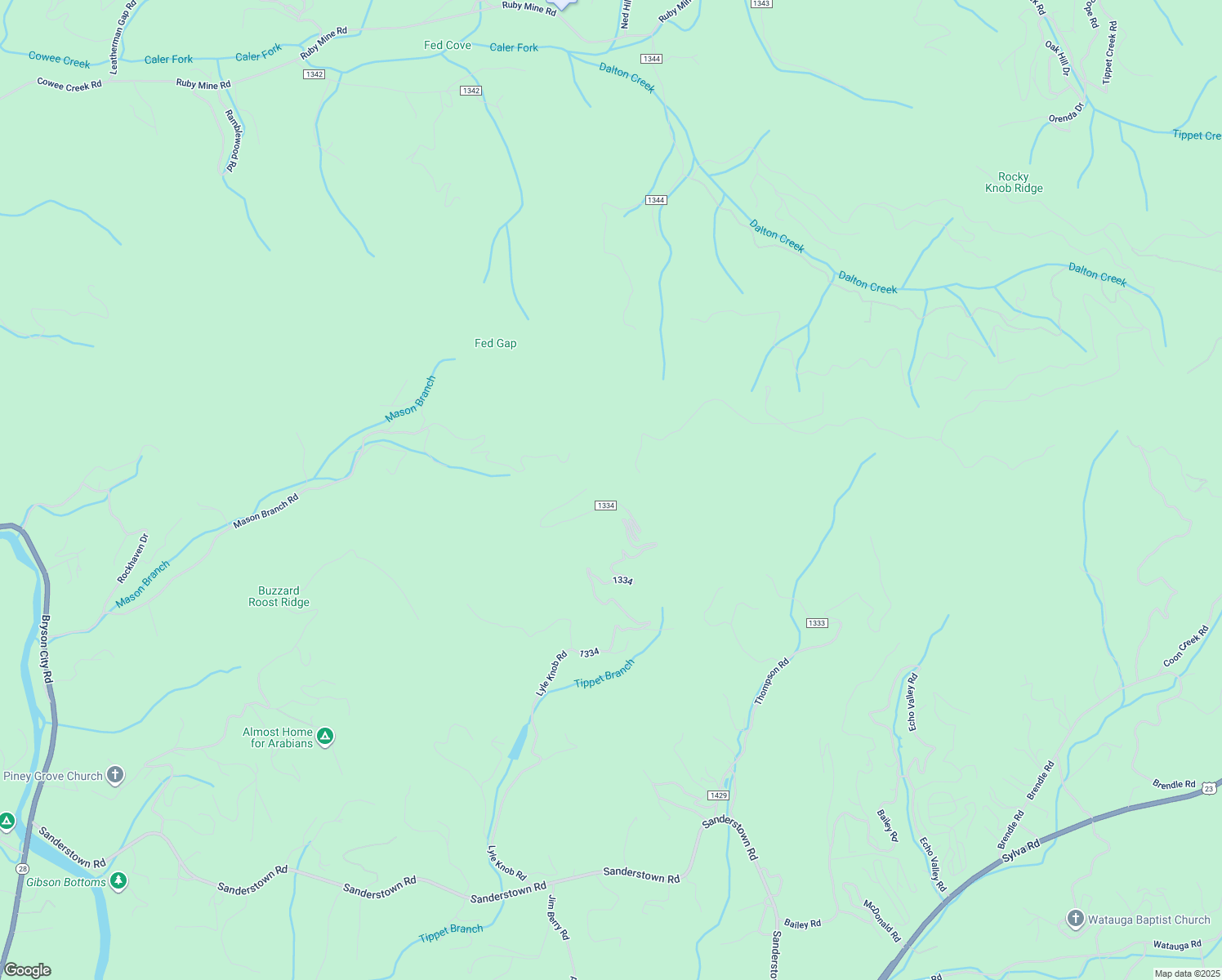 map of restaurants, bars, coffee shops, grocery stores, and more near Switchback Trail in Macon County