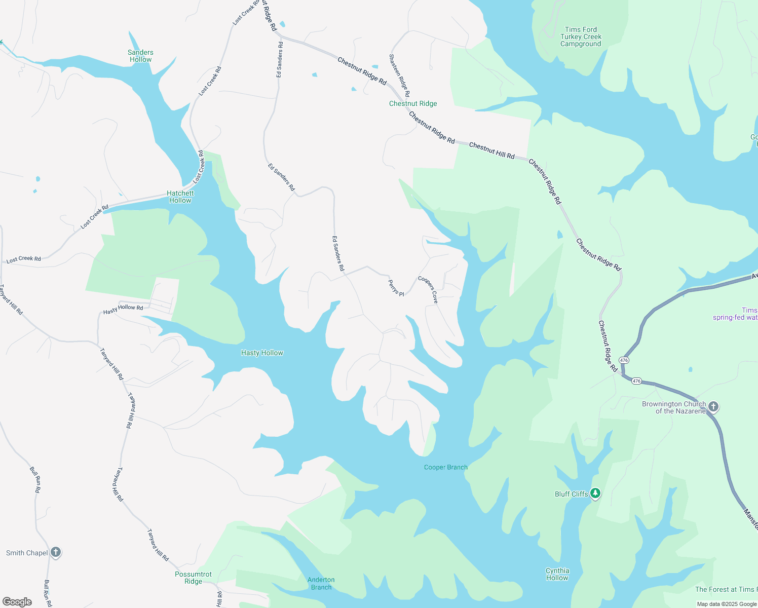map of restaurants, bars, coffee shops, grocery stores, and more near 1643 Ridgeview Run in Lynchburg