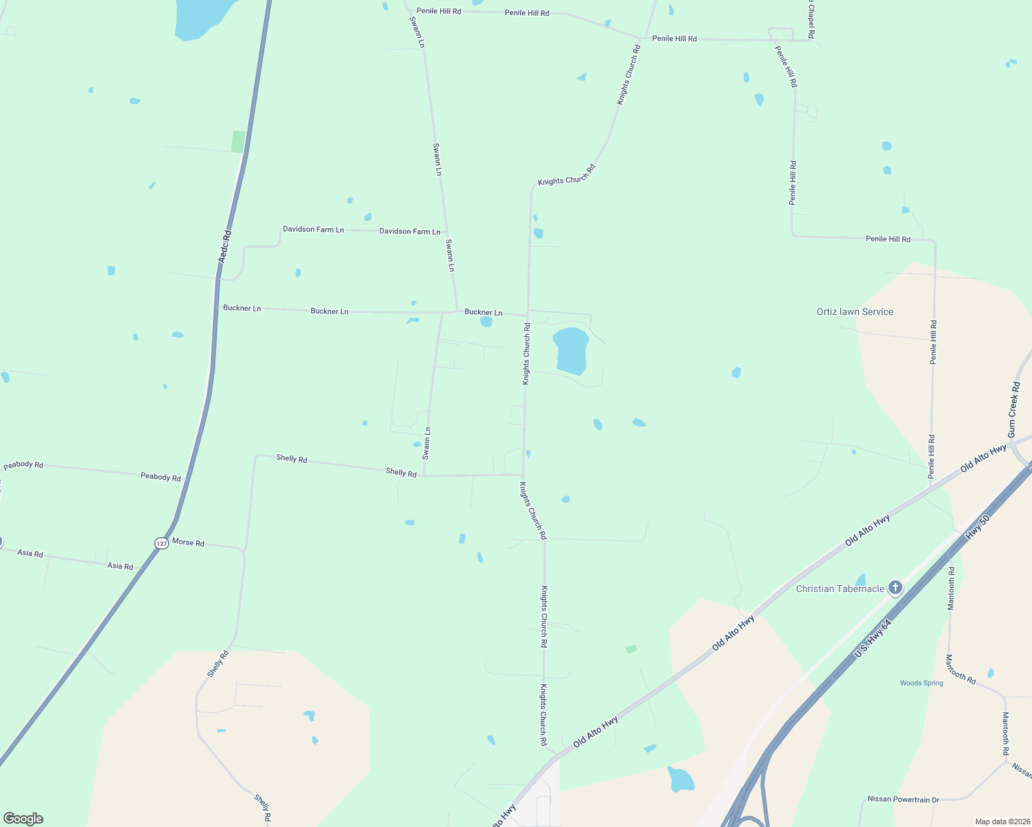map of restaurants, bars, coffee shops, grocery stores, and more near 1229 Knights Church Rd in Decherd
