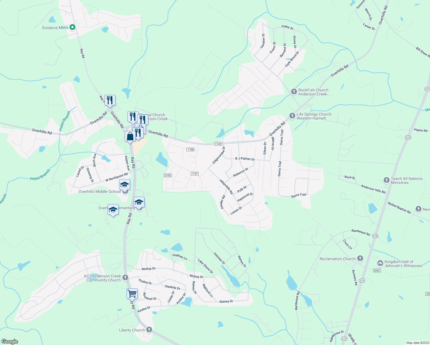 map of restaurants, bars, coffee shops, grocery stores, and more near 55 Hillandale Road in Spring Lake