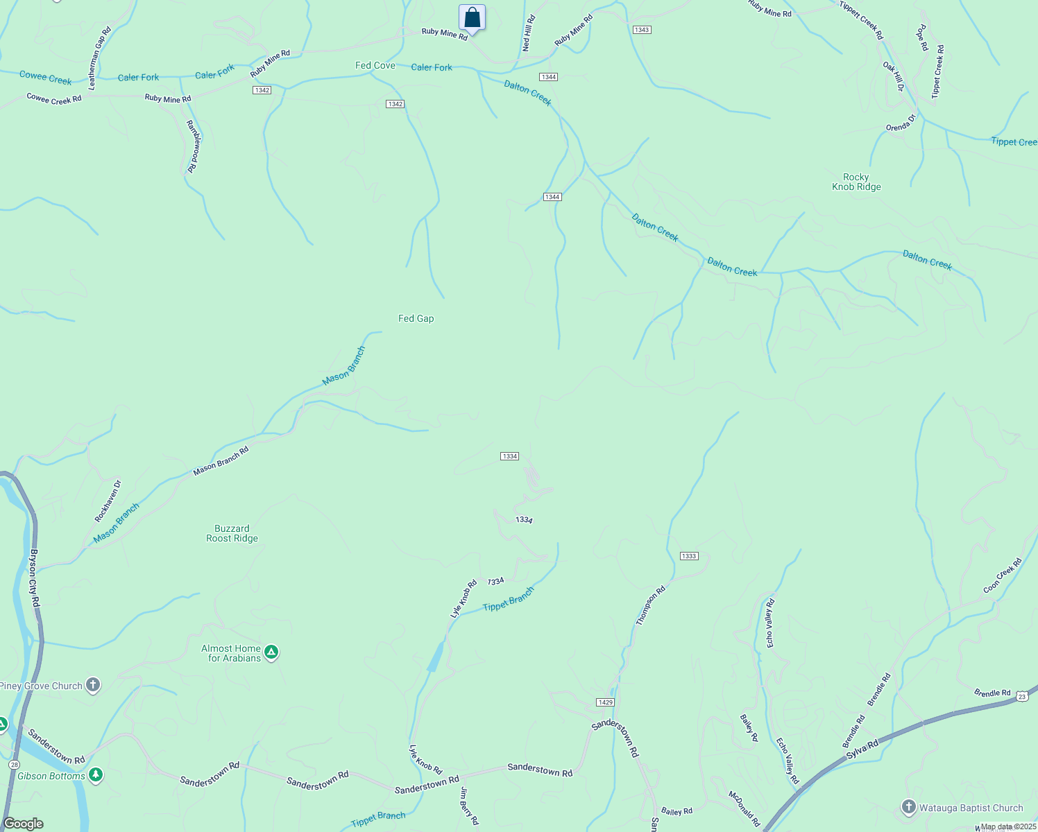 map of restaurants, bars, coffee shops, grocery stores, and more near Lyle Mountain Trail in Macon County