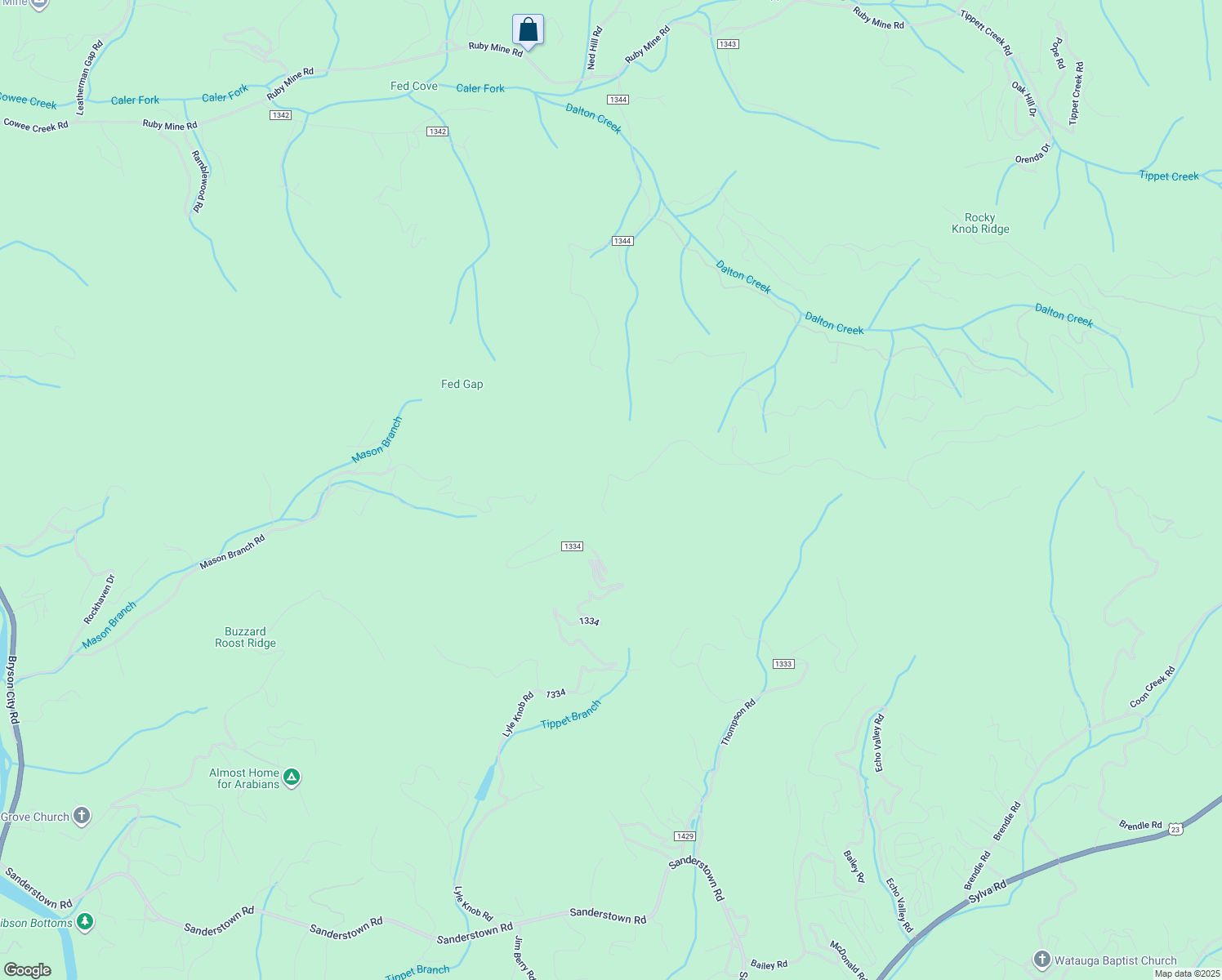 map of restaurants, bars, coffee shops, grocery stores, and more near Lyle Mountain Trail in Macon County