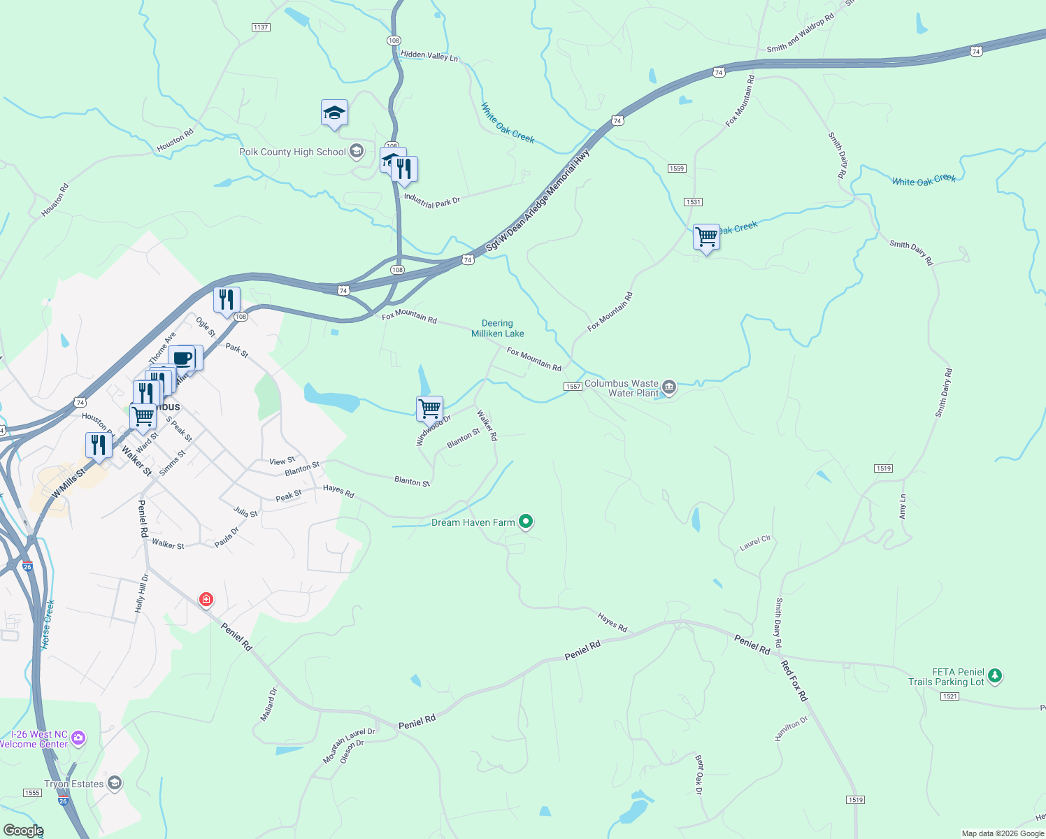map of restaurants, bars, coffee shops, grocery stores, and more near 452 Walker Road in Columbus