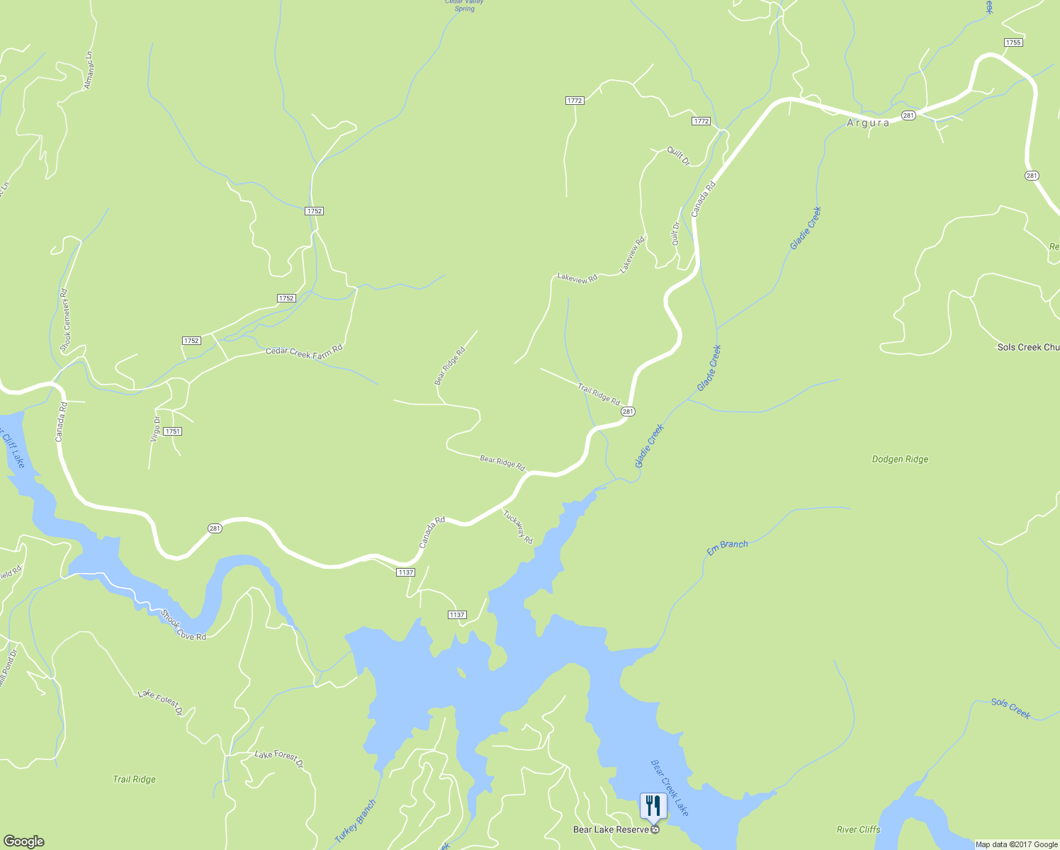 map of restaurants, bars, coffee shops, grocery stores, and more near 392 Bear Ridge Road in Tuckasegee