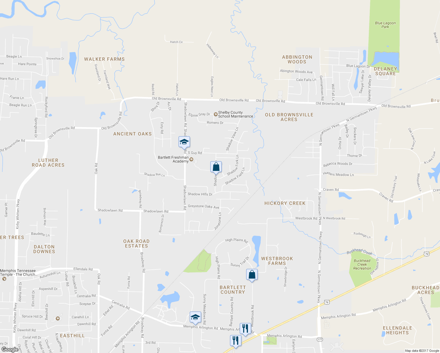map of restaurants, bars, coffee shops, grocery stores, and more near 7664 Shadow Fork Lane in Arlington