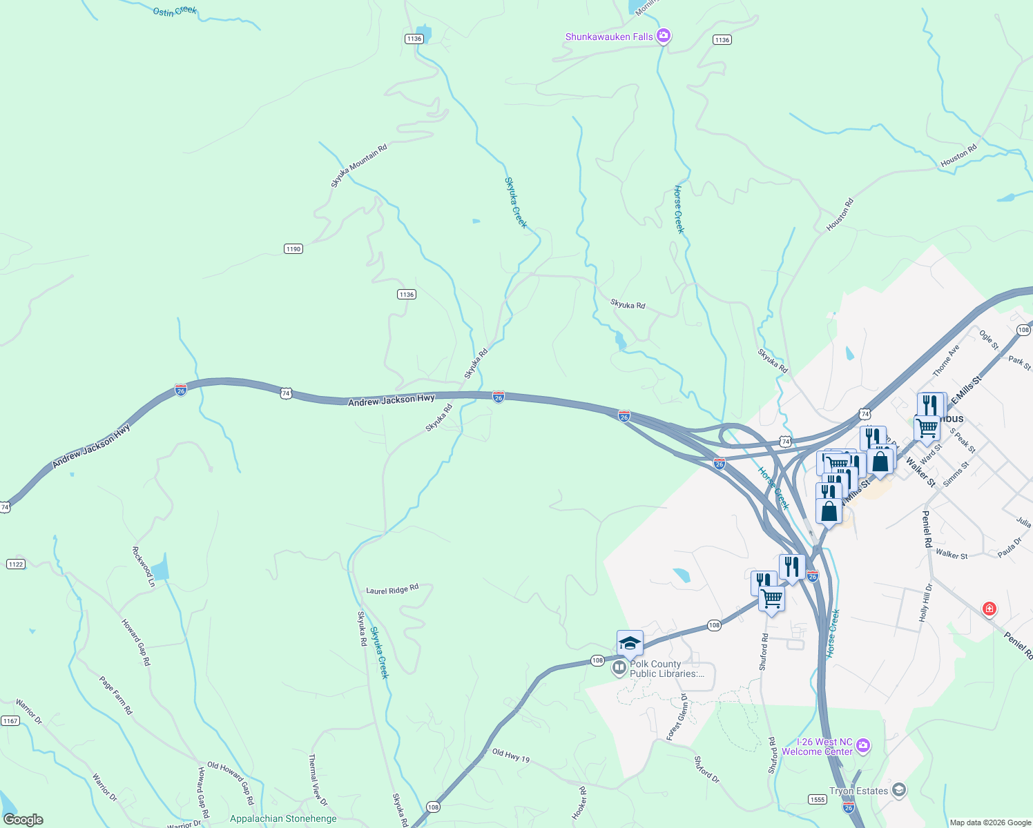 map of restaurants, bars, coffee shops, grocery stores, and more near 1861 Skyuka Road in Columbus