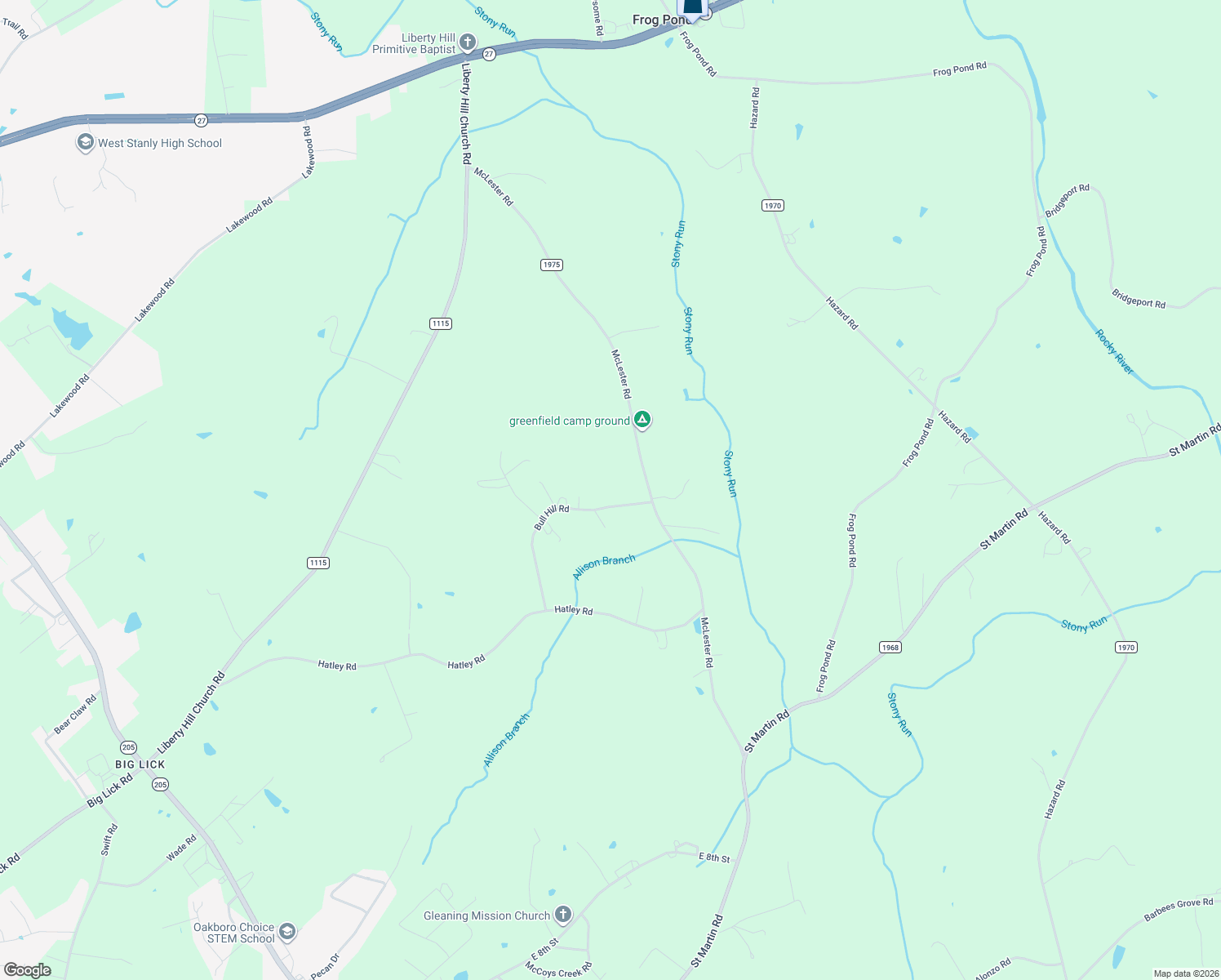 map of restaurants, bars, coffee shops, grocery stores, and more near 14971 Bull Hill Rd in Oakboro