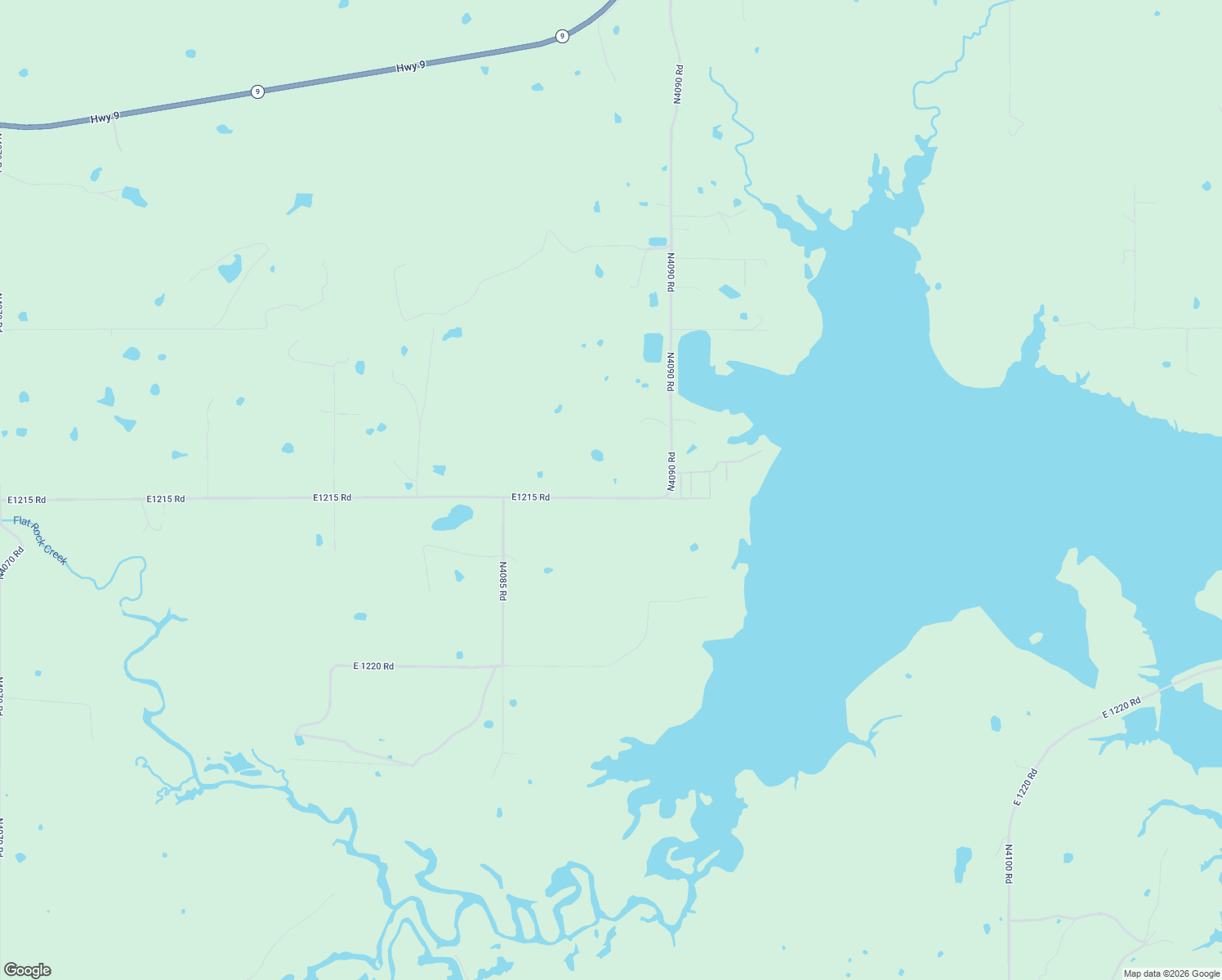 map of restaurants, bars, coffee shops, grocery stores, and more near 408777 East 1215 Road in Eufaula