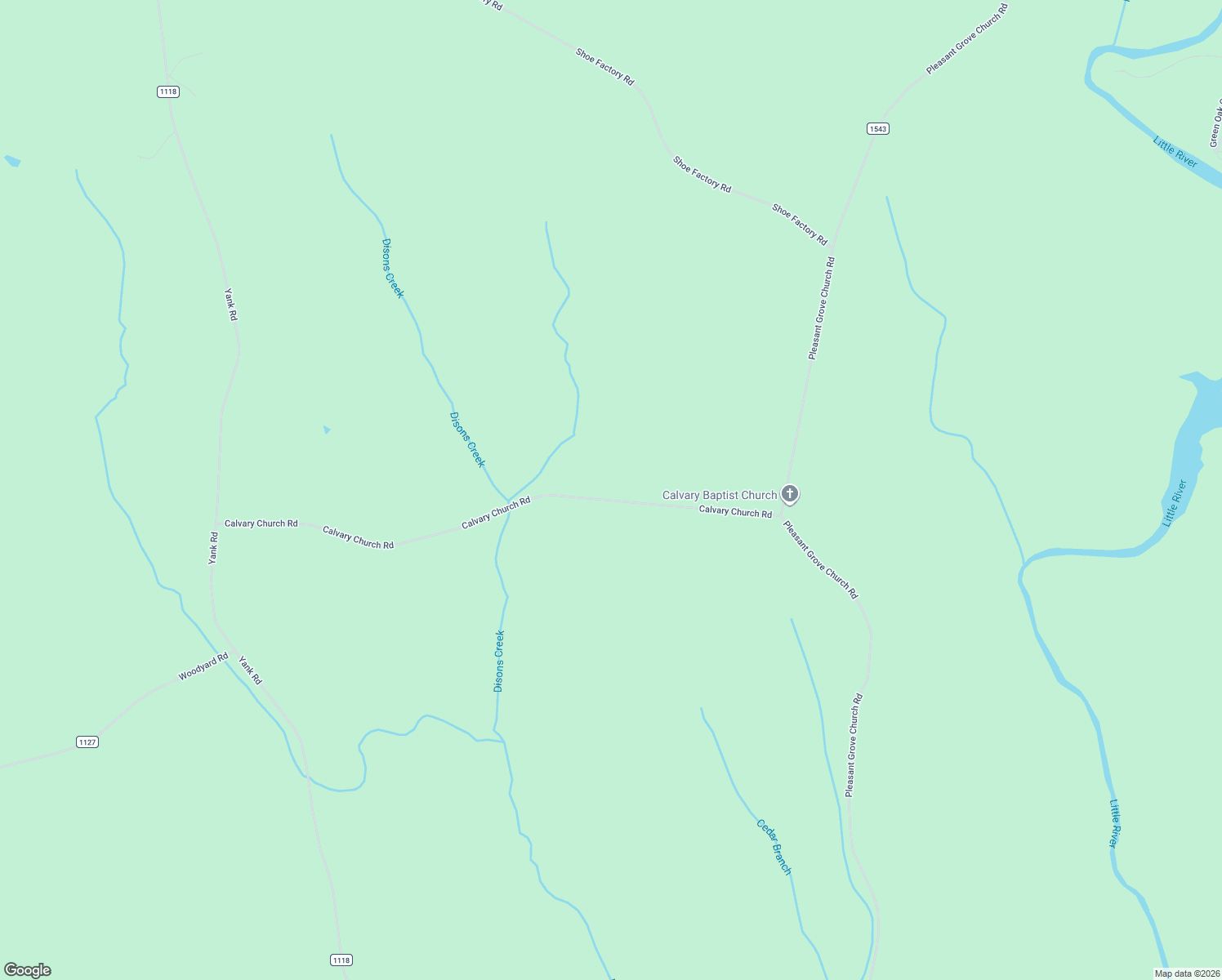 map of restaurants, bars, coffee shops, grocery stores, and more near 577 Calvary Church Road in Mount Gilead