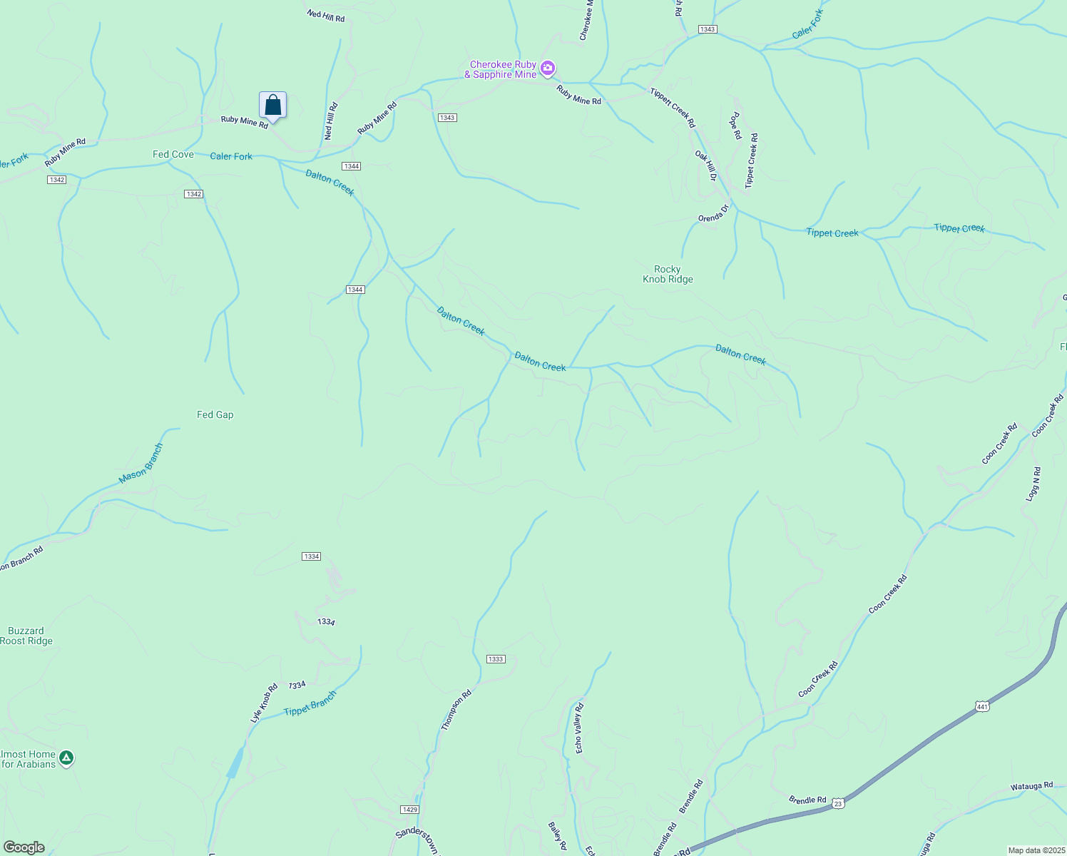 map of restaurants, bars, coffee shops, grocery stores, and more near Switchback Trail in Macon County