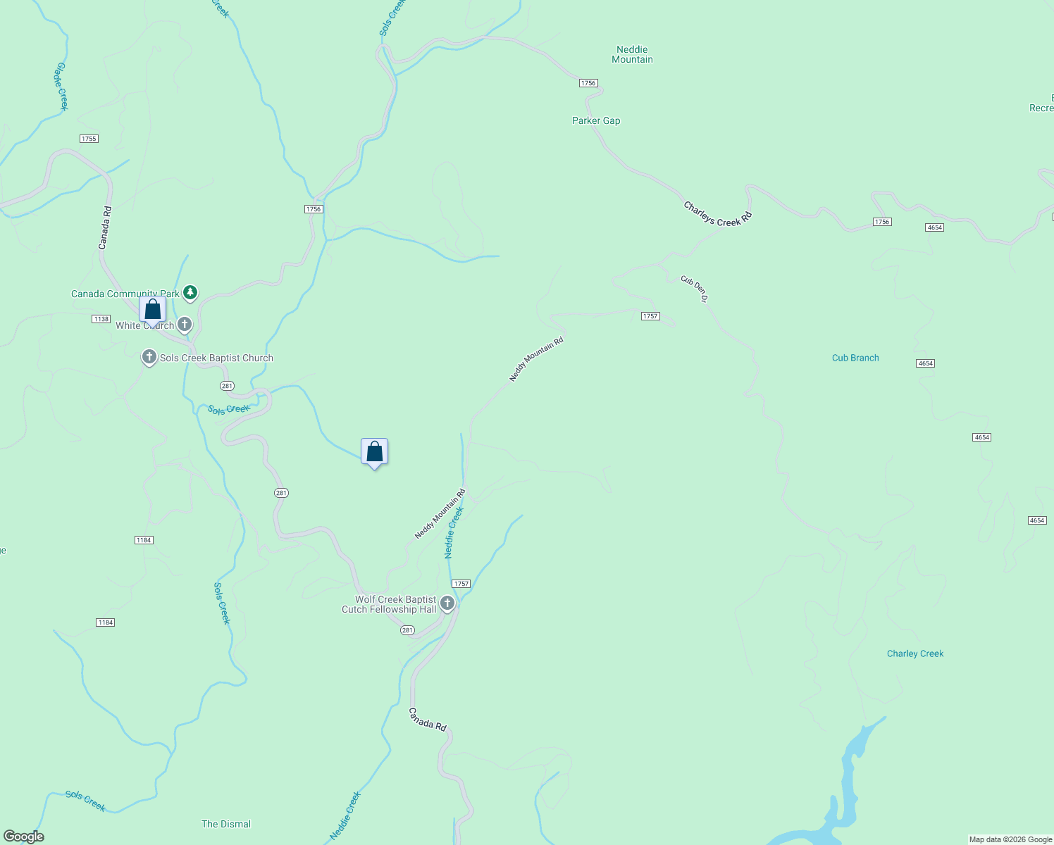 map of restaurants, bars, coffee shops, grocery stores, and more near 1006 Neddie Mountain Road in Tuckasegee