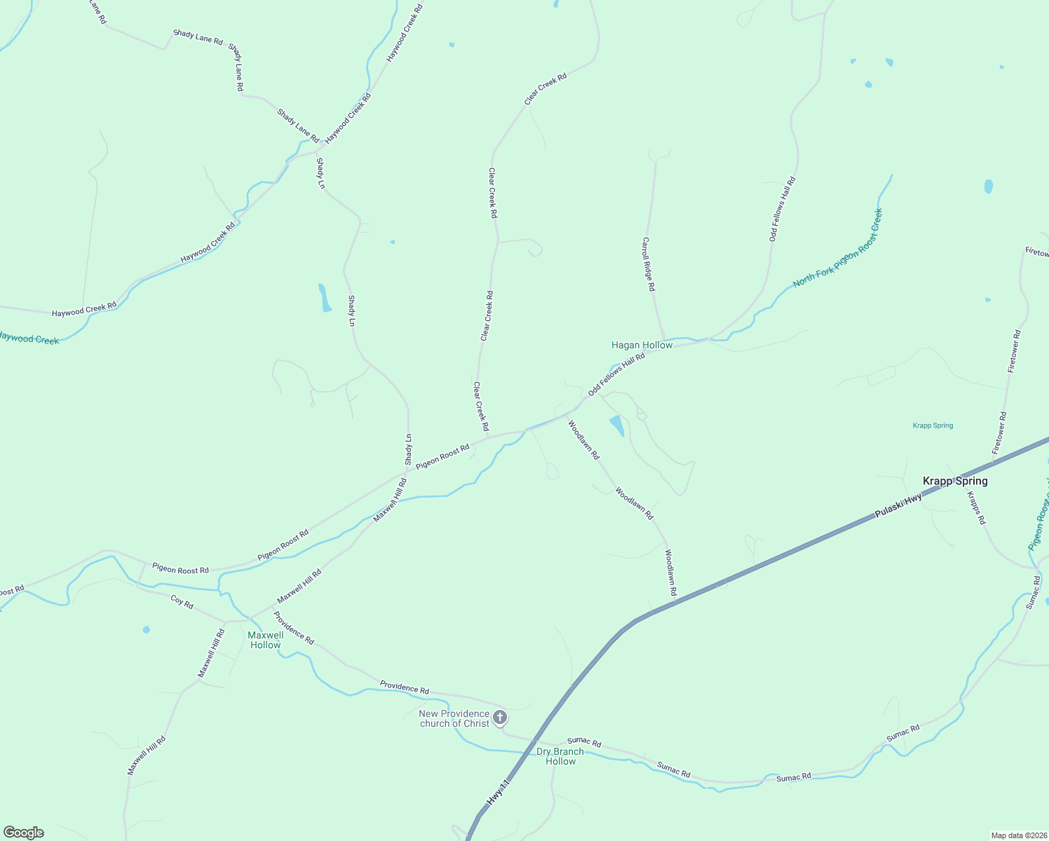 map of restaurants, bars, coffee shops, grocery stores, and more near 4511 Pigeon Roost Road in Pulaski