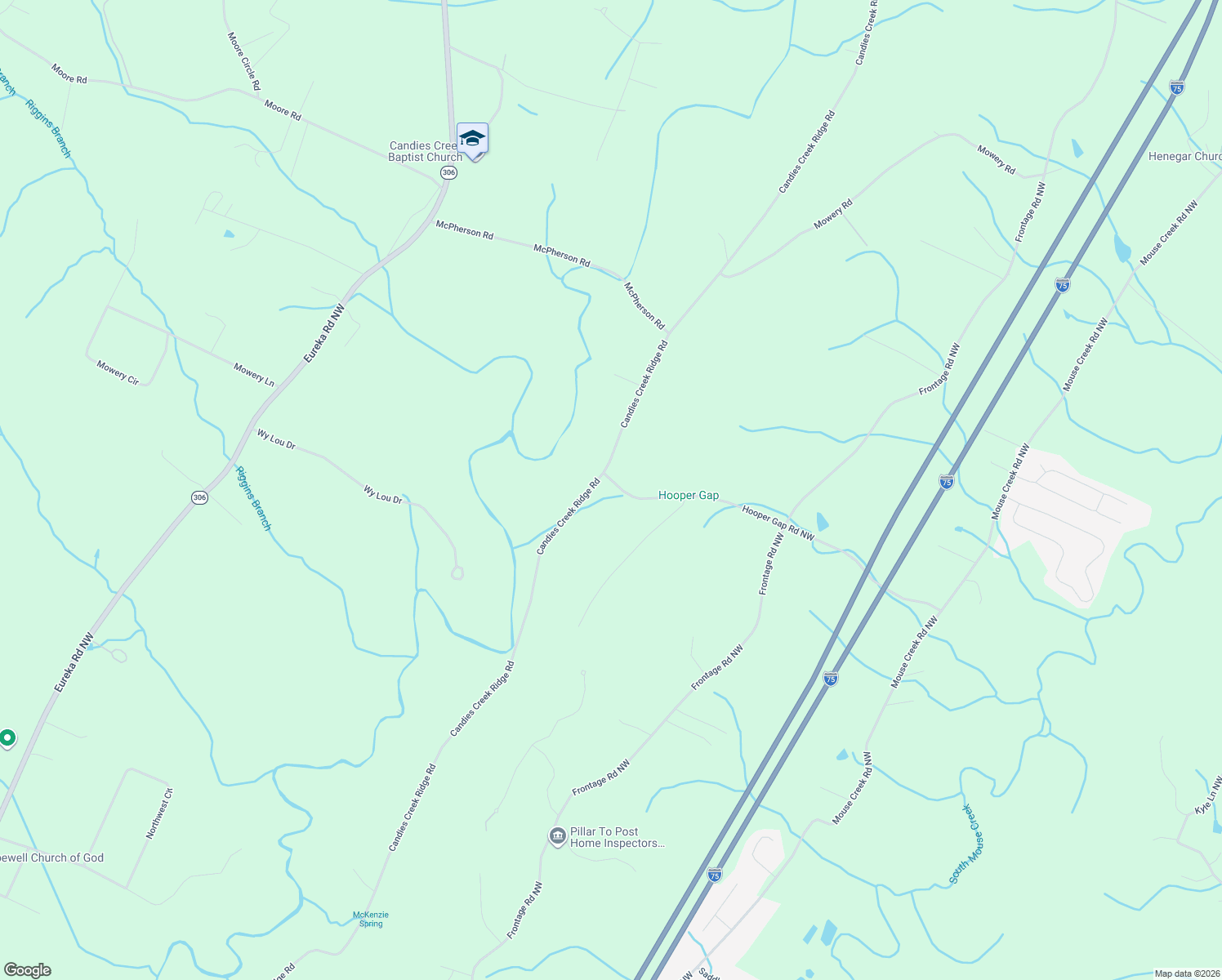 map of restaurants, bars, coffee shops, grocery stores, and more near 6726 Candies Creek Ridge Road in Charleston
