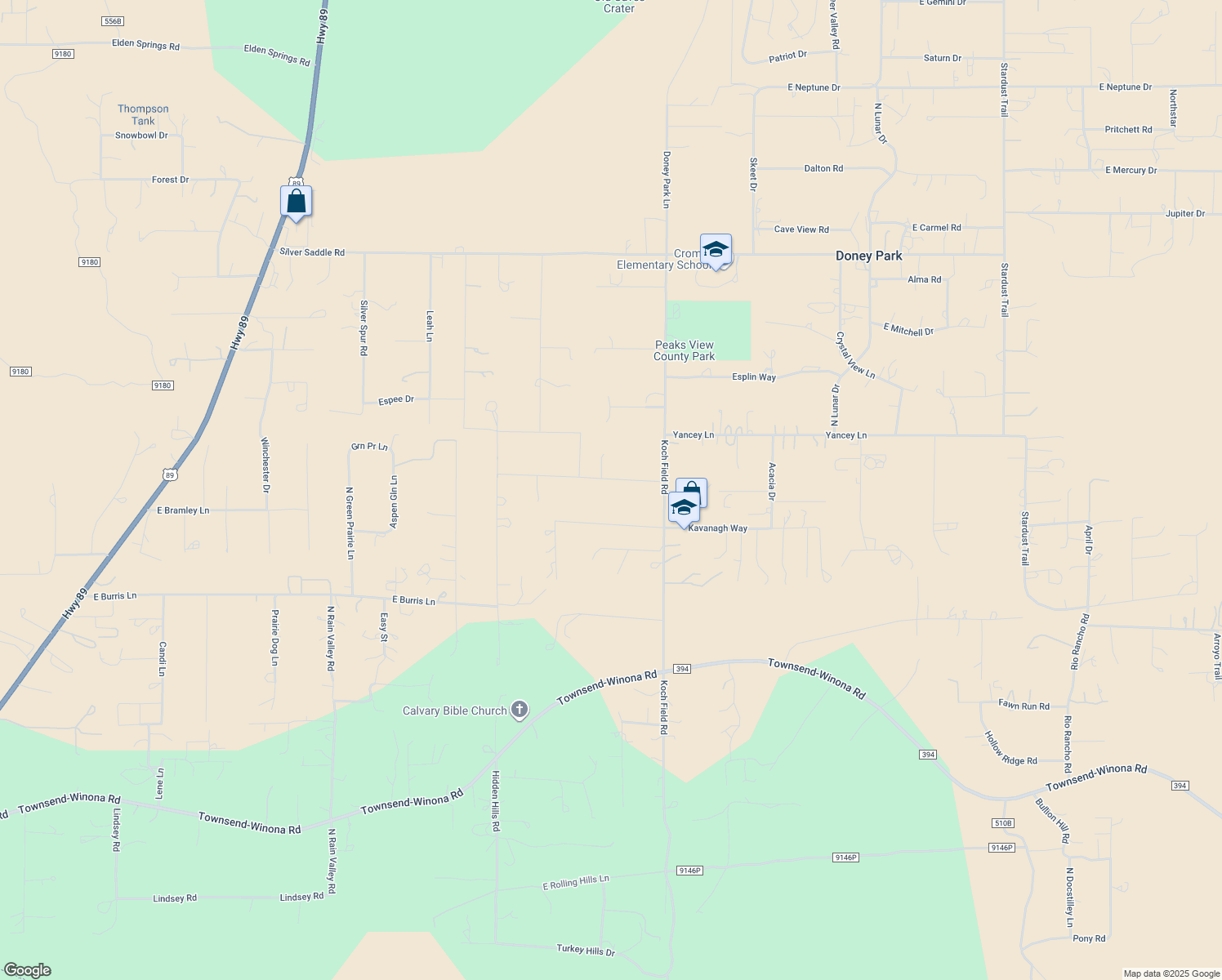 map of restaurants, bars, coffee shops, grocery stores, and more near 6804 Mariah Drive in Flagstaff